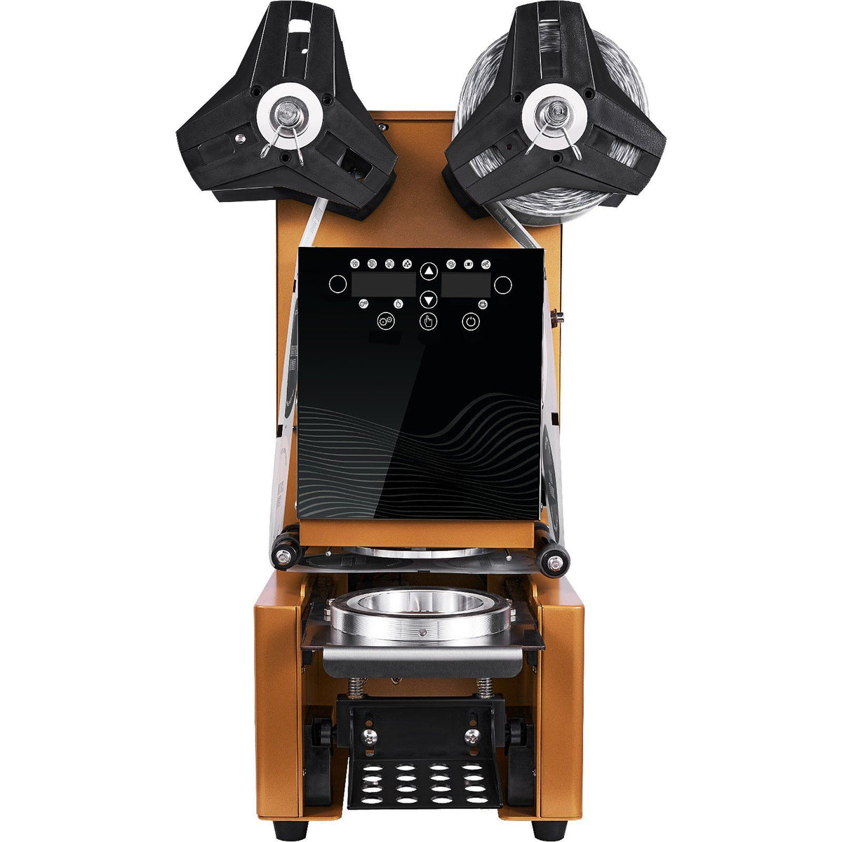 Fully Automatic Cup Sealing Machine, 500-650 Cups/H, Cup Sealer Machine for 190 mm Tall &amp; 90/95 mm Cup, Electric Boba Tea Sealer with Digital Control LCD Panel for Bubble Milk Tea Coffee, Gold