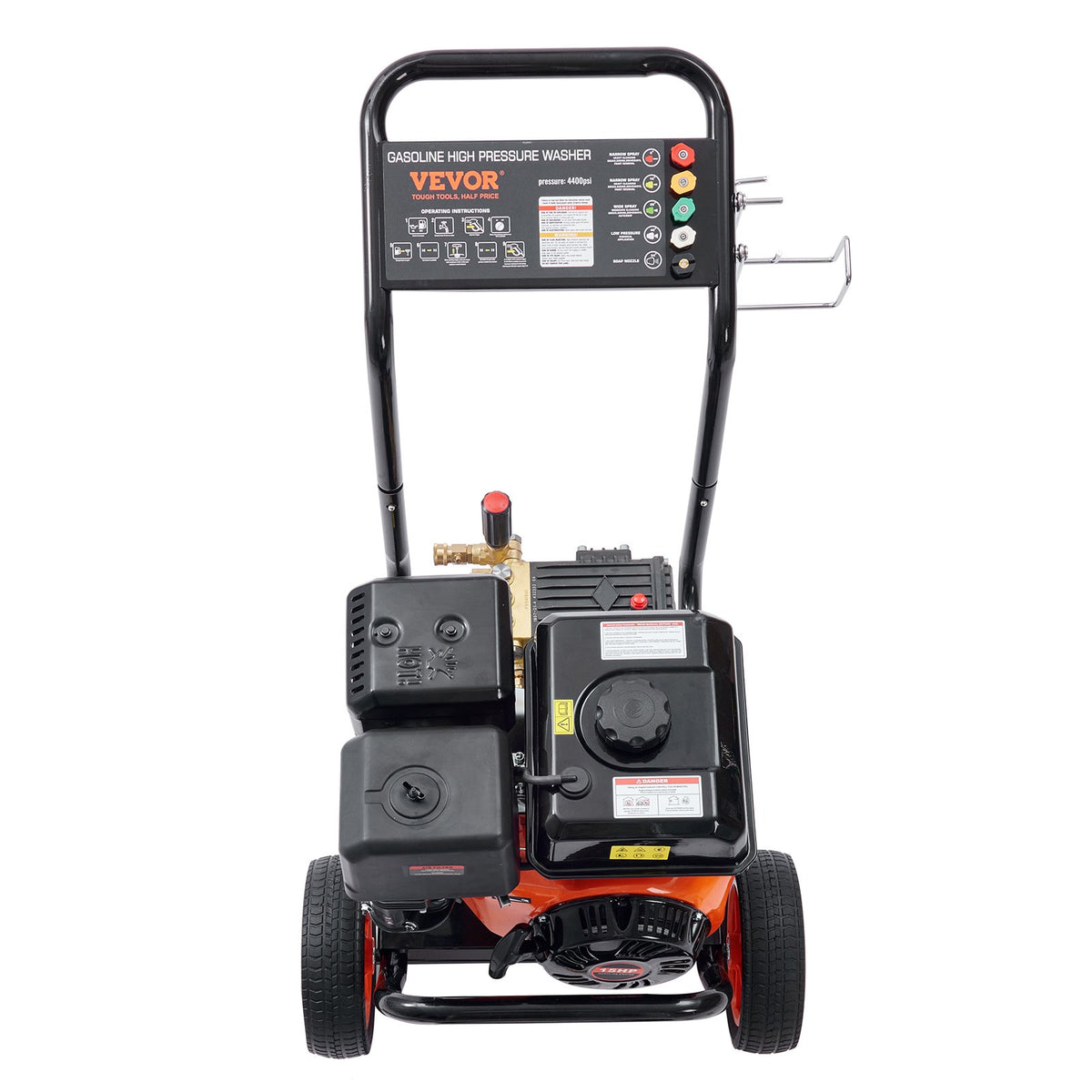 VEVOR Gas Pressure Washer Gas Powered Washer 4400 PSI 4.0 GPM 390cc 5 Nozzles