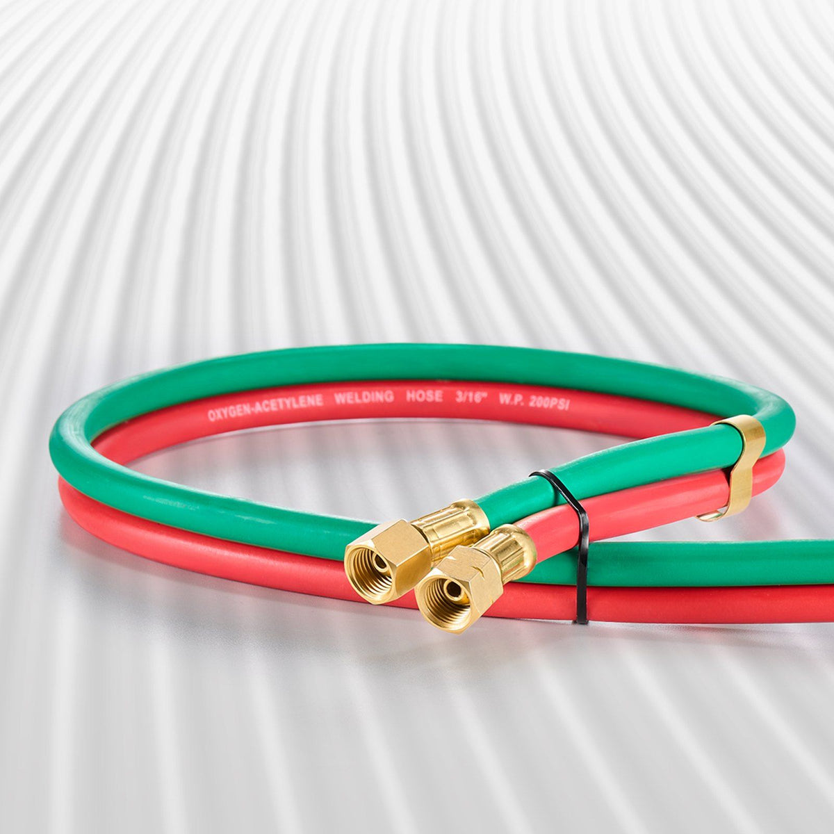 Oxygen Acetylene Hose, 1/4-Inch x 25FT Oxy Acetylene Hose with 9/16"-18 LH/RH B Fittings, R Grade Welding Torch Twin Hose with 300PSI Maximum Working Pressure for Cutting Soldering Brazing