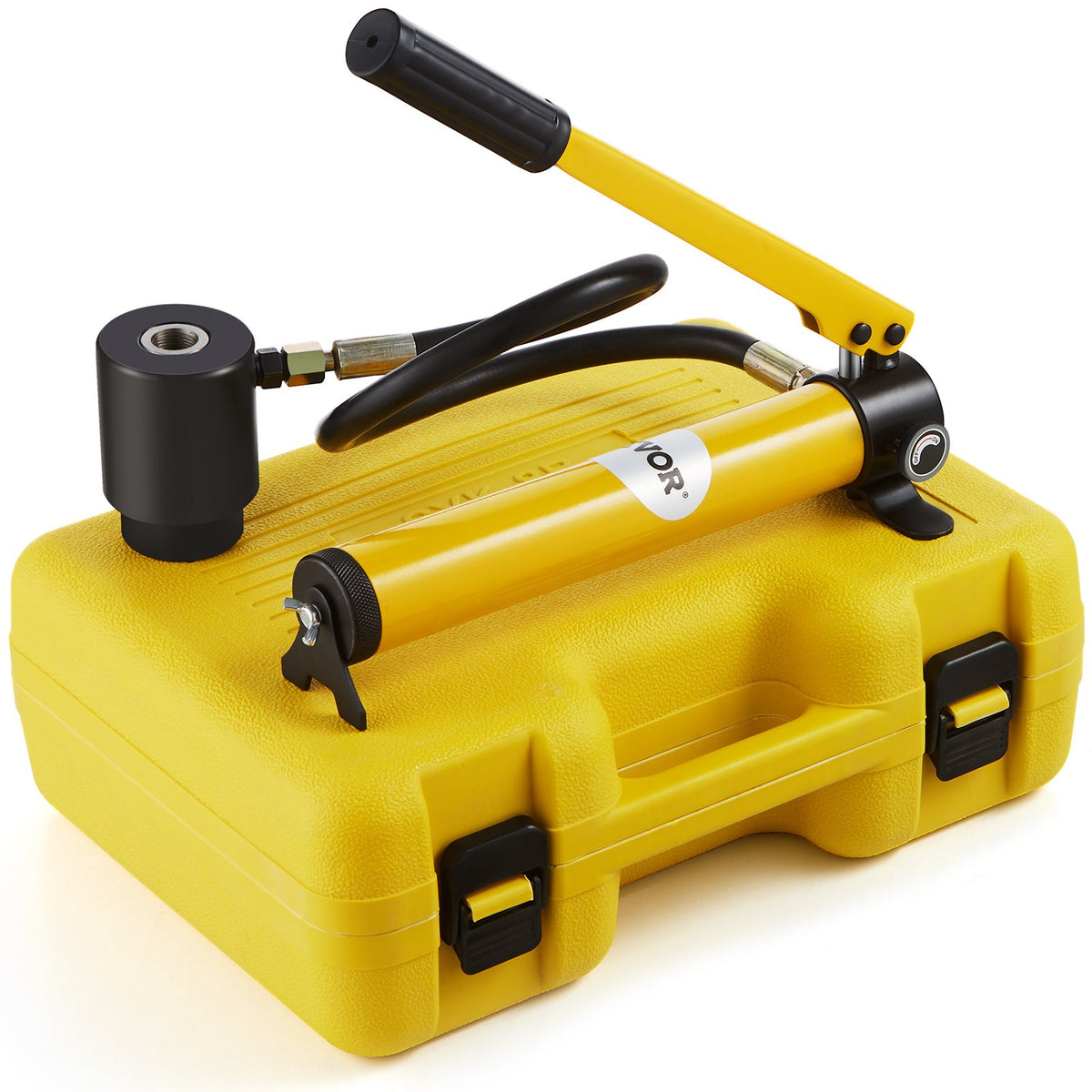 VEVOR 10 Ton Hydraulic Knockout Punch Kit, 1/2" to 2" Conduit Hole Cutter Set, KO Tool Kits with Puncher 6 Piece, Metal Sheet Driver Tools, For Aluminum, Brass, Stainless Steel, Fiberglass and Plastic