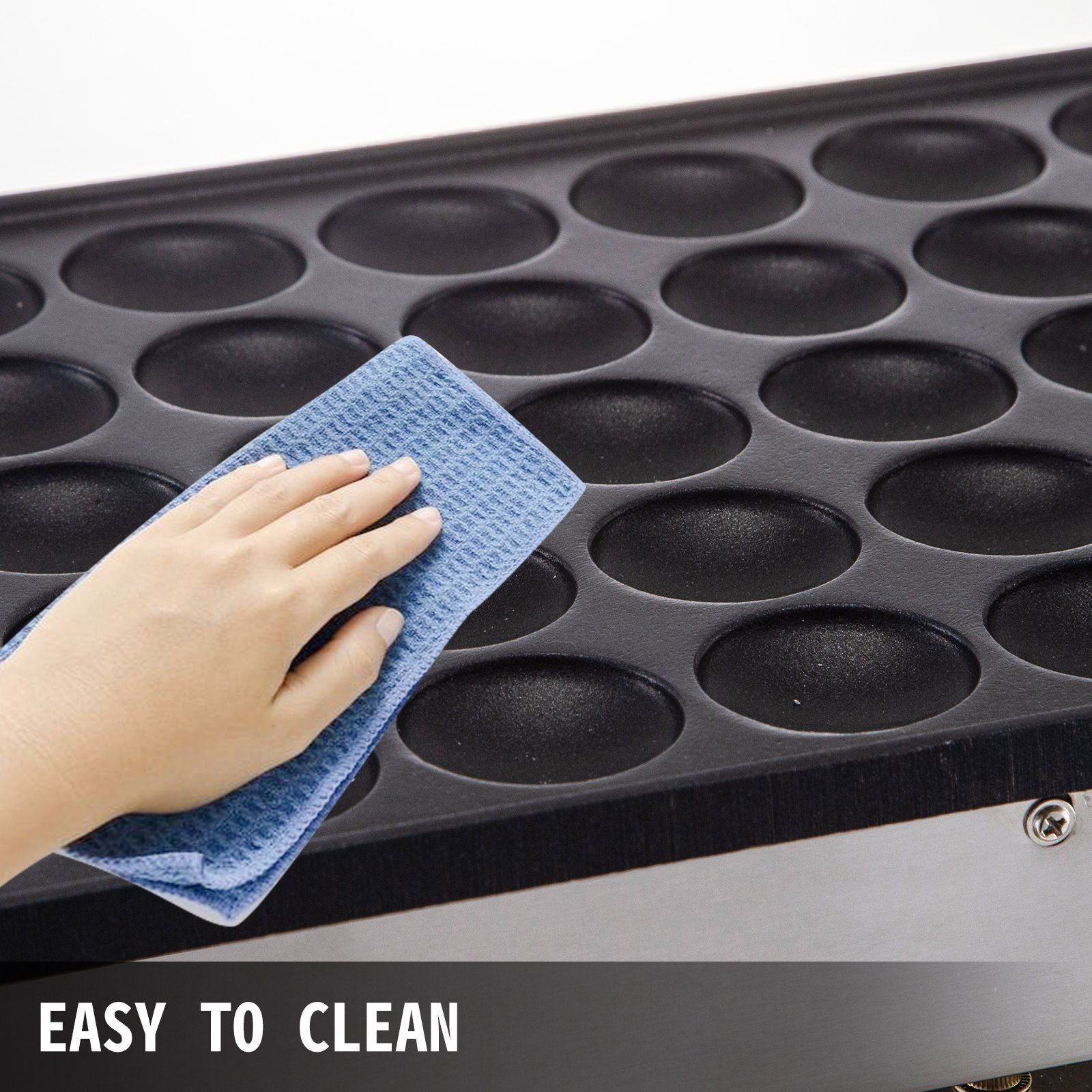 50PCS Mini Dutch Pancake Maker, Non-stick Stainless Steel Dorayaki Baker, 1800W Commercial Electric Poffertjes Grill Pan, Dual Temp & Time Control, for Kitchen Restaurant Breakfast Dessert