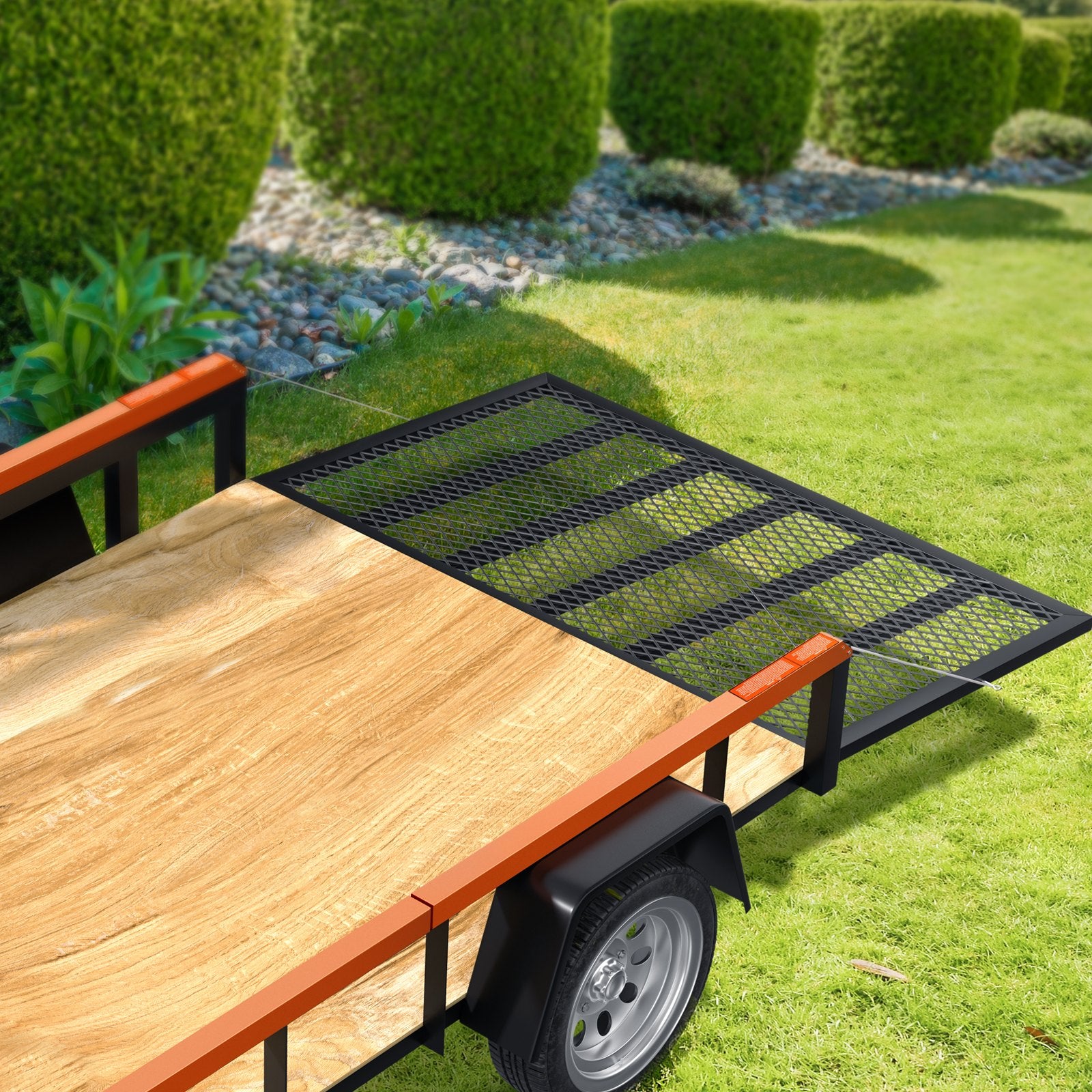 VEVOR 2-Sided Trailer Tailgate Lift Assist, 163 kg Load Capacity, Compatible with Open Utility Trailer Tailgate and Ramp, with 25.4-61 cm Heights Side Rail and 1.22-1.83 m Height Tail Gate or Ramp