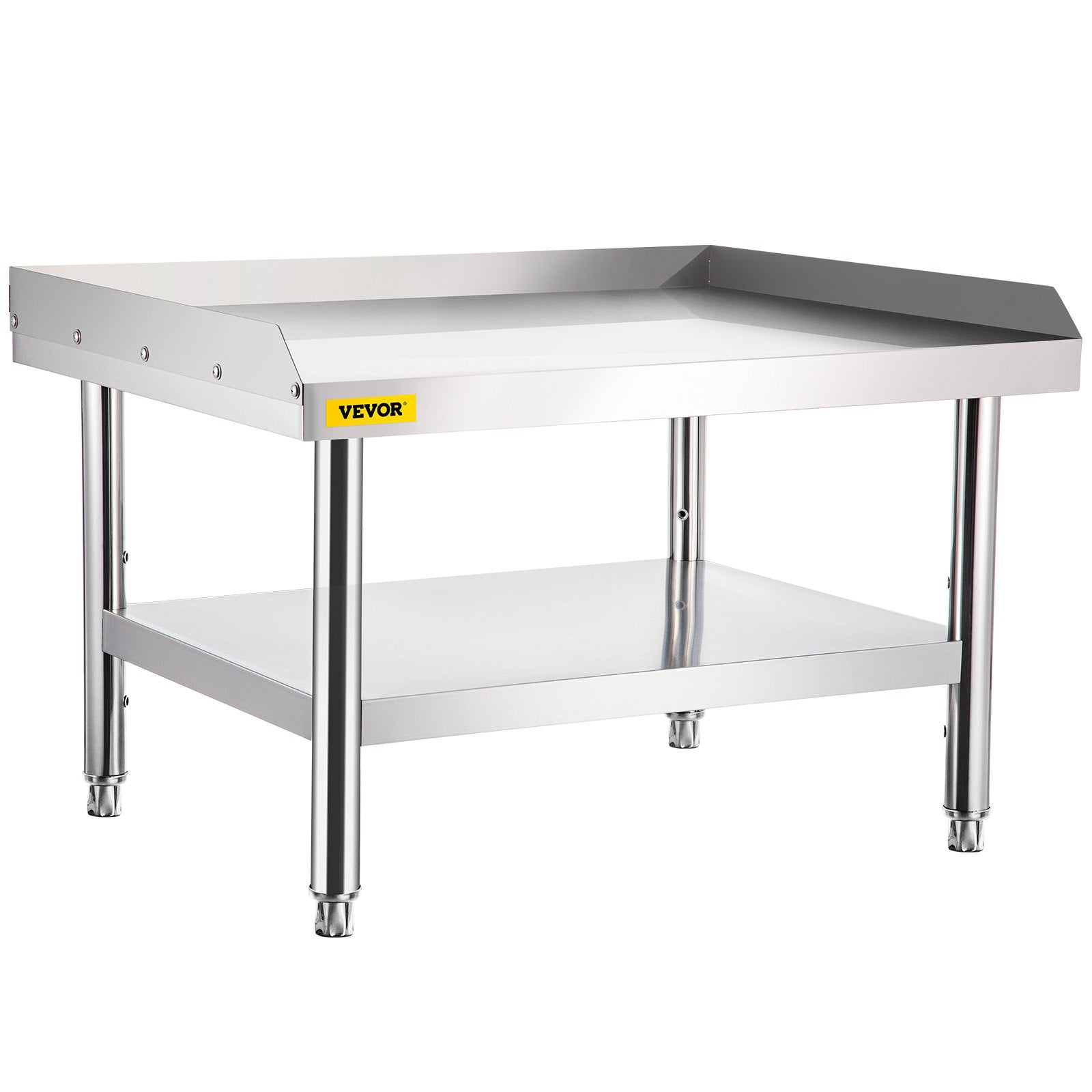 VEVOR Stainless Steel Equipment Grill Stand, 122 x 76 x 61cm Stainless Table, Grill Stand Table with Adjustable Storage Undershelf, Equipment Stand Grill Table for Hotel, Home, Restaurant Kitchen