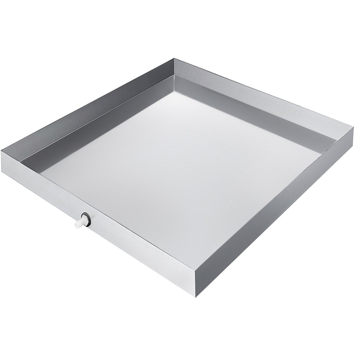 32 x 30 x 2.5 Inch Washing Machine Pan 18 GA Thickness 304 Stainless Steel Heavy Duty Compact Washer Drip Tray with Drain Hole &amp; Hose Adapter