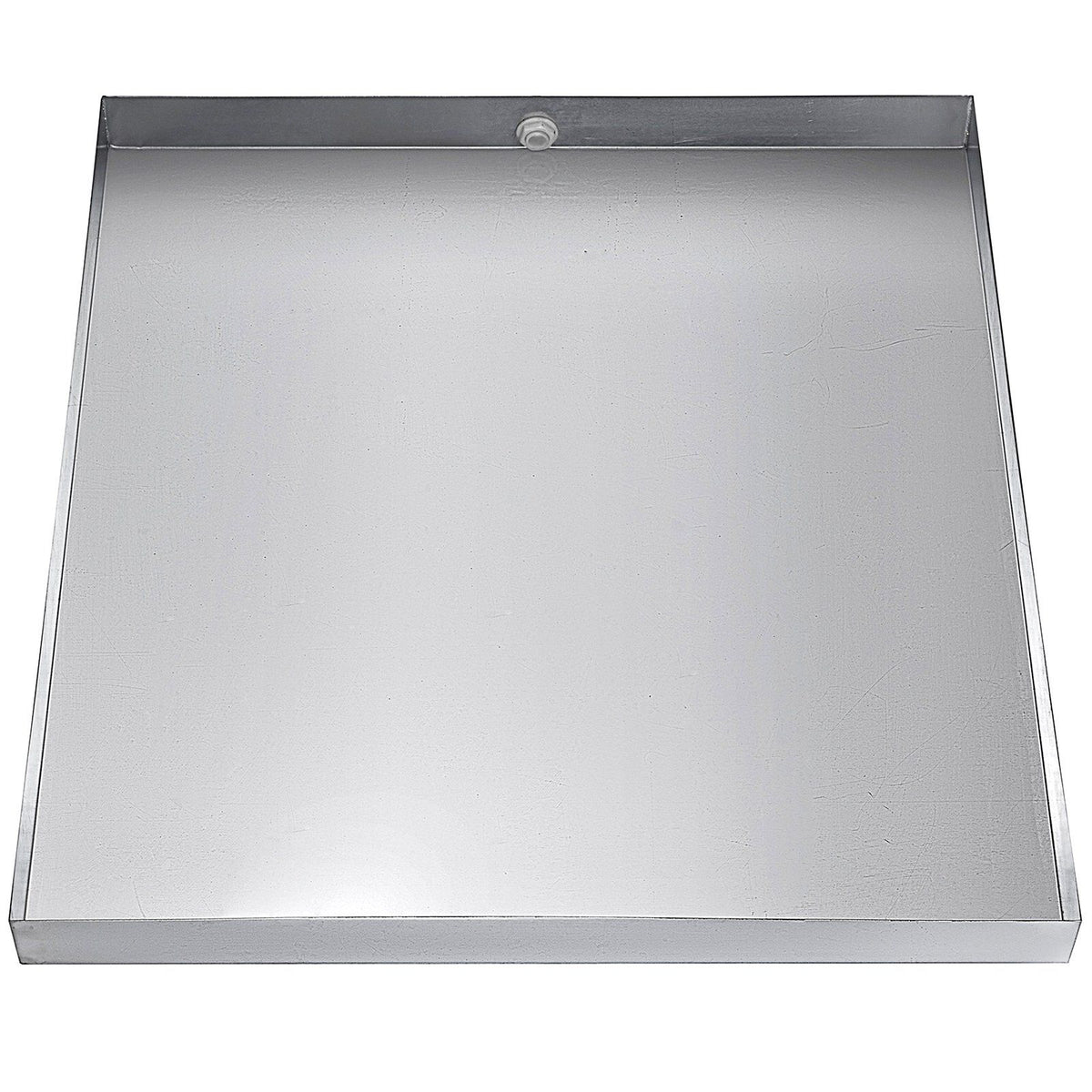 32 x 30 x 2.5 Inch Washing Machine Pan 18 GA Thickness 304 Stainless Steel Heavy Duty Compact Washer Drip Tray with Drain Hole & Hose Adapter