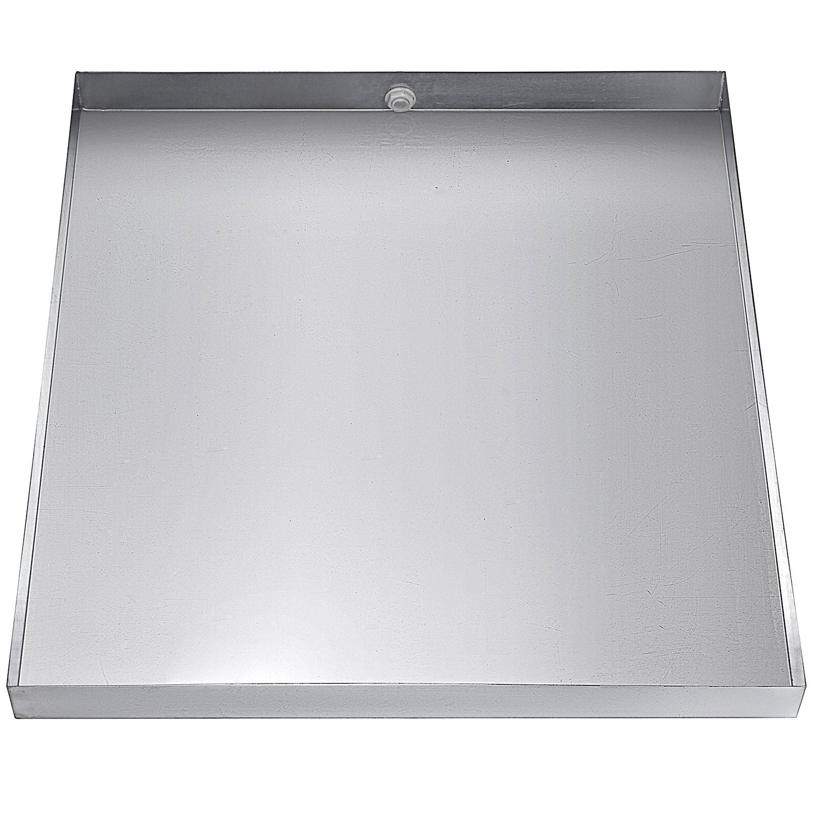 32 x 30 x 2.5 Inch Washing Machine Pan 18 GA Thickness 304 Stainless Steel Heavy Duty Compact Washer Drip Tray with Drain Hole & Hose Adapter
