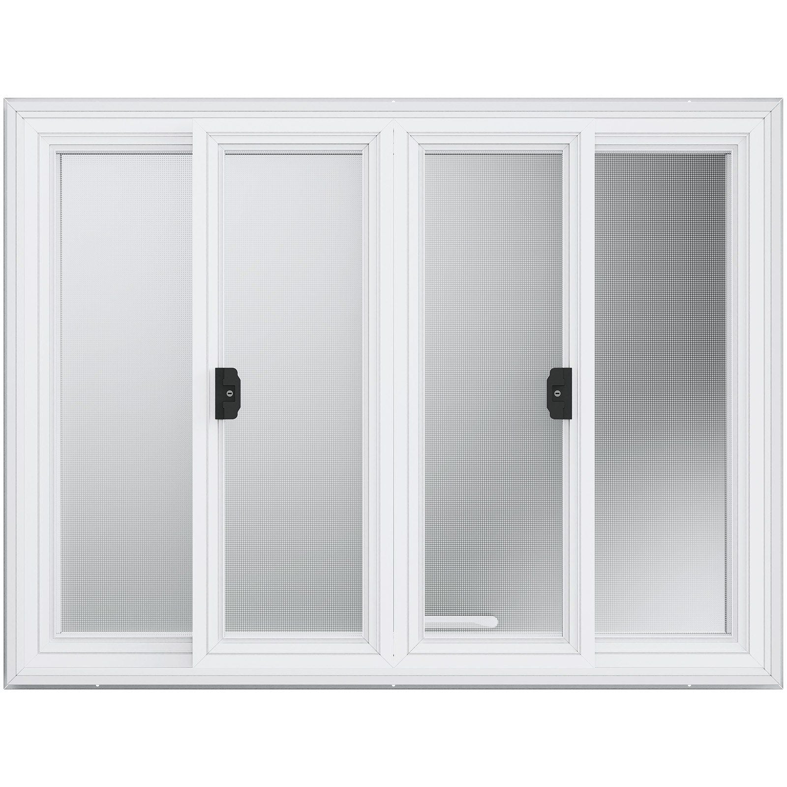 Concession Window 48"x36", Aluminum Alloy Food Truck Service Window with 4 Horizontal Sliding Windows & Awning Door & Drag Hook, Up to 85 Degrees Serving Window for Food Truck Concession Trailer