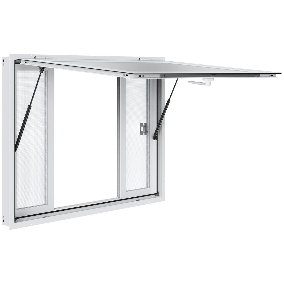 Concession Window for Food Truck, 1220x915 mm Aluminum Alloy Service Window, Up to 85 Degrees Serving Window with 4 Sliding Windows &amp; Awning Door &amp; Drag Hook, for Food Truck Concession Trailer