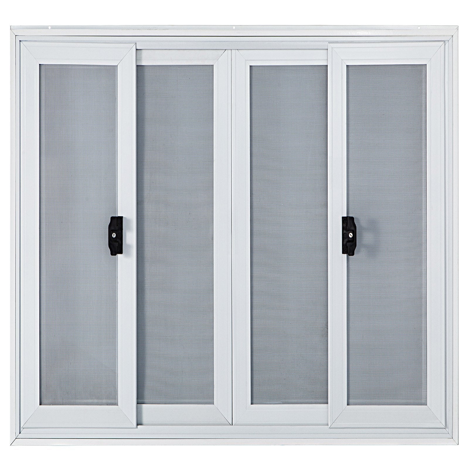 VEVOR Concession Window, 91.4 x 91.4 cm Aluminum Alloy Food Truck Service Window with 4 Horizontal Sliding Screen Windows & Awning Door & Drag Hook, Serving Window for Food Trucks Concession Trailers