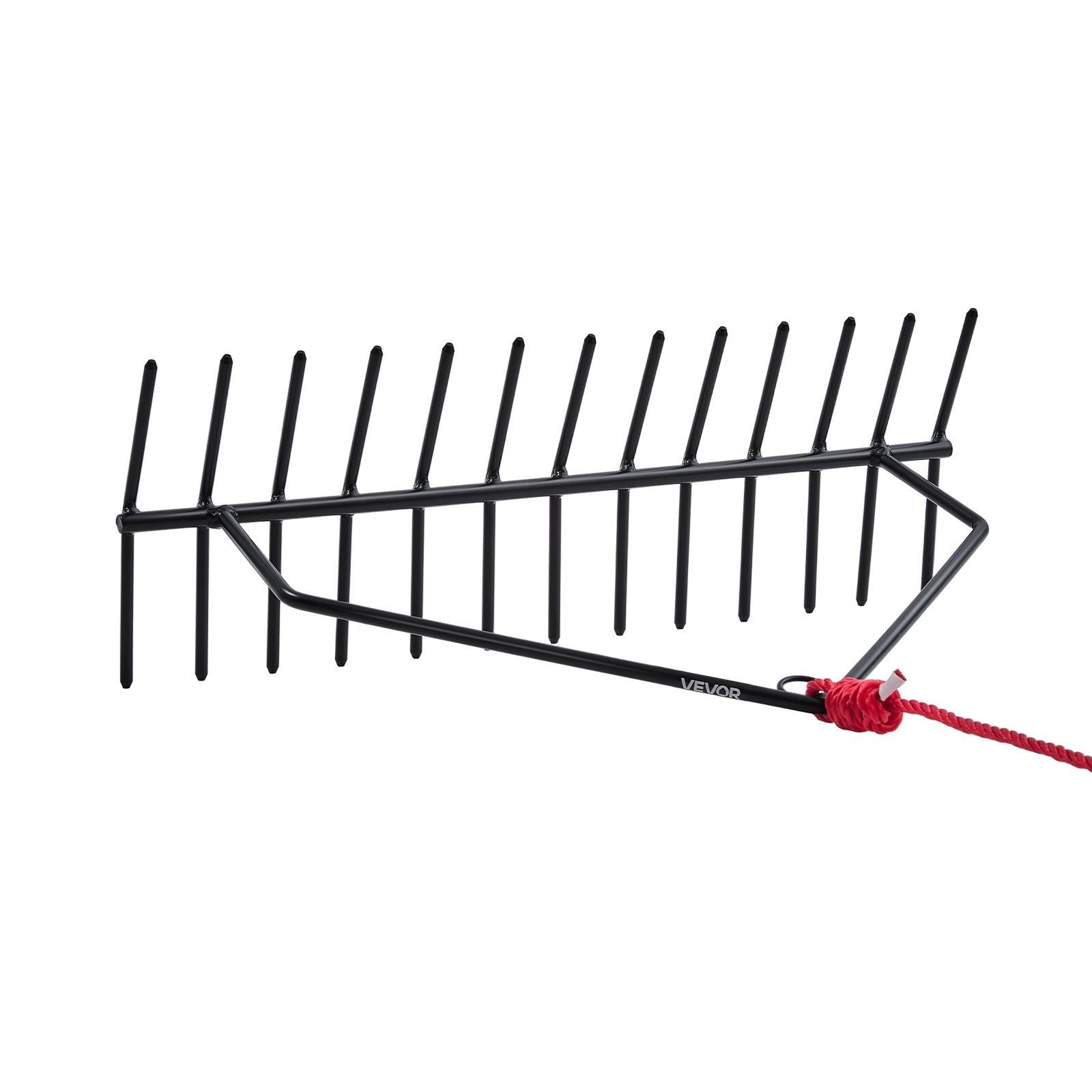 24 in Aquatic Weed Rake, 8.7 in Double Sided Lake Weed Rake, Pond Weeds Cutter with 30ft Rope, Tie Hole, No Assembly Required, Lightweight Muck Lilypad Clearing Tool for Pond, Lake, Rivulet