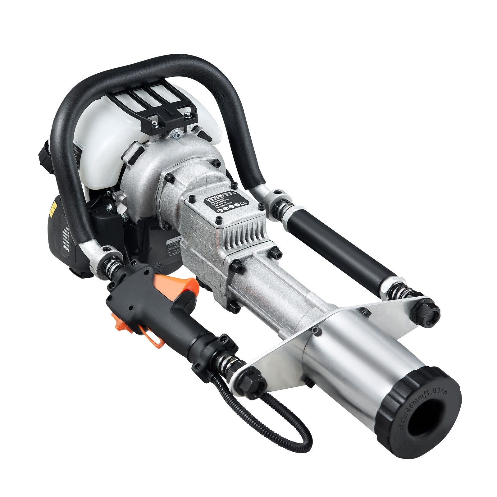 VEVOR 37.77cc Gas-Powered T Post Driver 4-Stroke Fence Piling Pounder w/ 3 Head