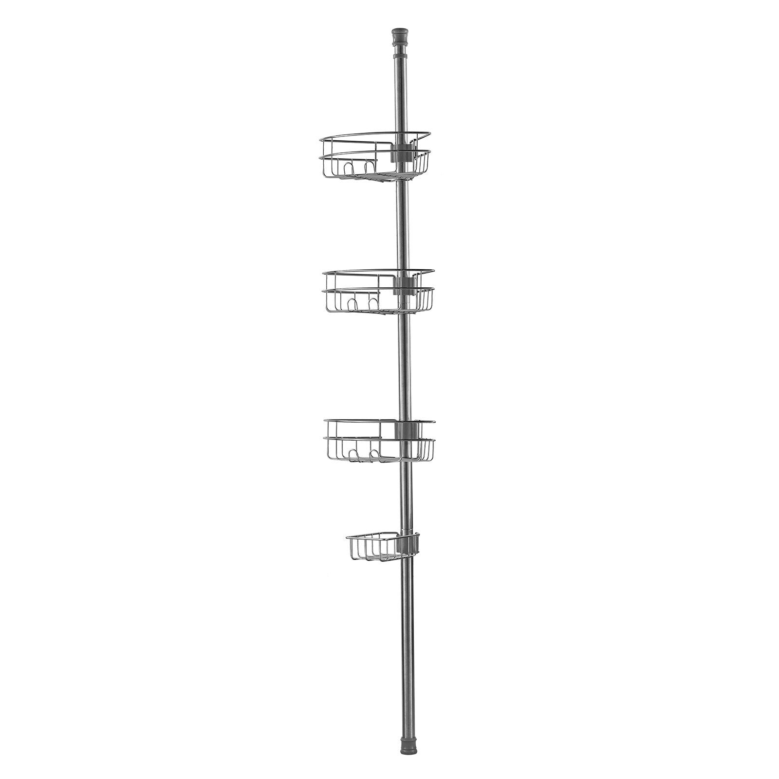 VEVOR 39" to 125" High Shower Corner Caddy Tension Pole Rust-Proof Tension Pole
