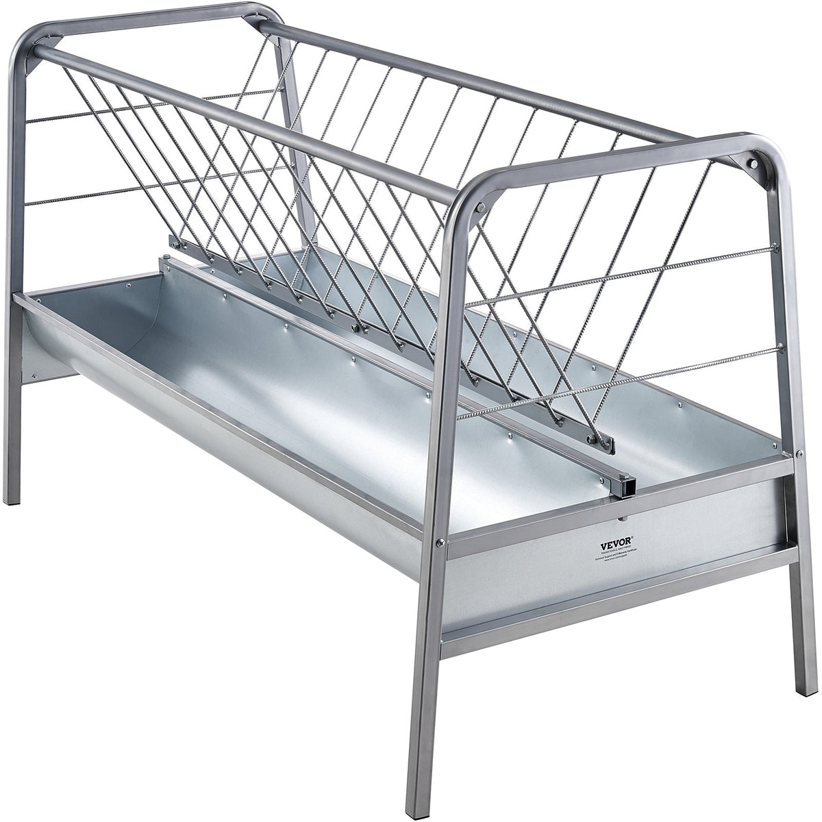 VEVOR Livestock Hay Feeder, 2 in 1 Grain &amp; Hay Feeder, 80-Gallon Capacity Pasture Feeder, 59" Long Goat Hay Feeder with Deeper Feeding Pan, Heavy Duty Steel Grain &amp; Hay Holder for Sheep Farms Sheds