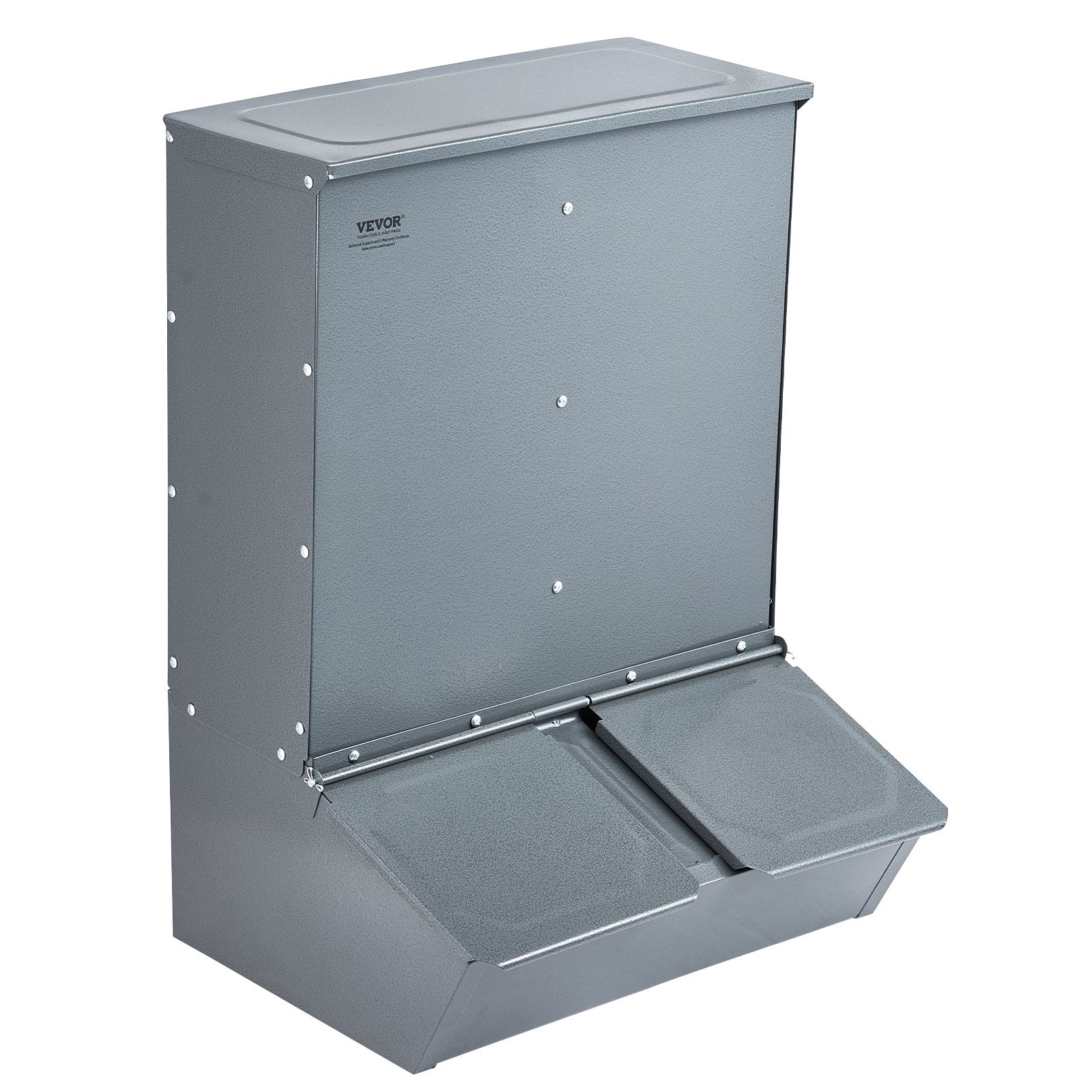 VEVOR Hog Feeder 3.7 Bushel Metal Double Door Pig Feeder Feeding up to 8 Hogs