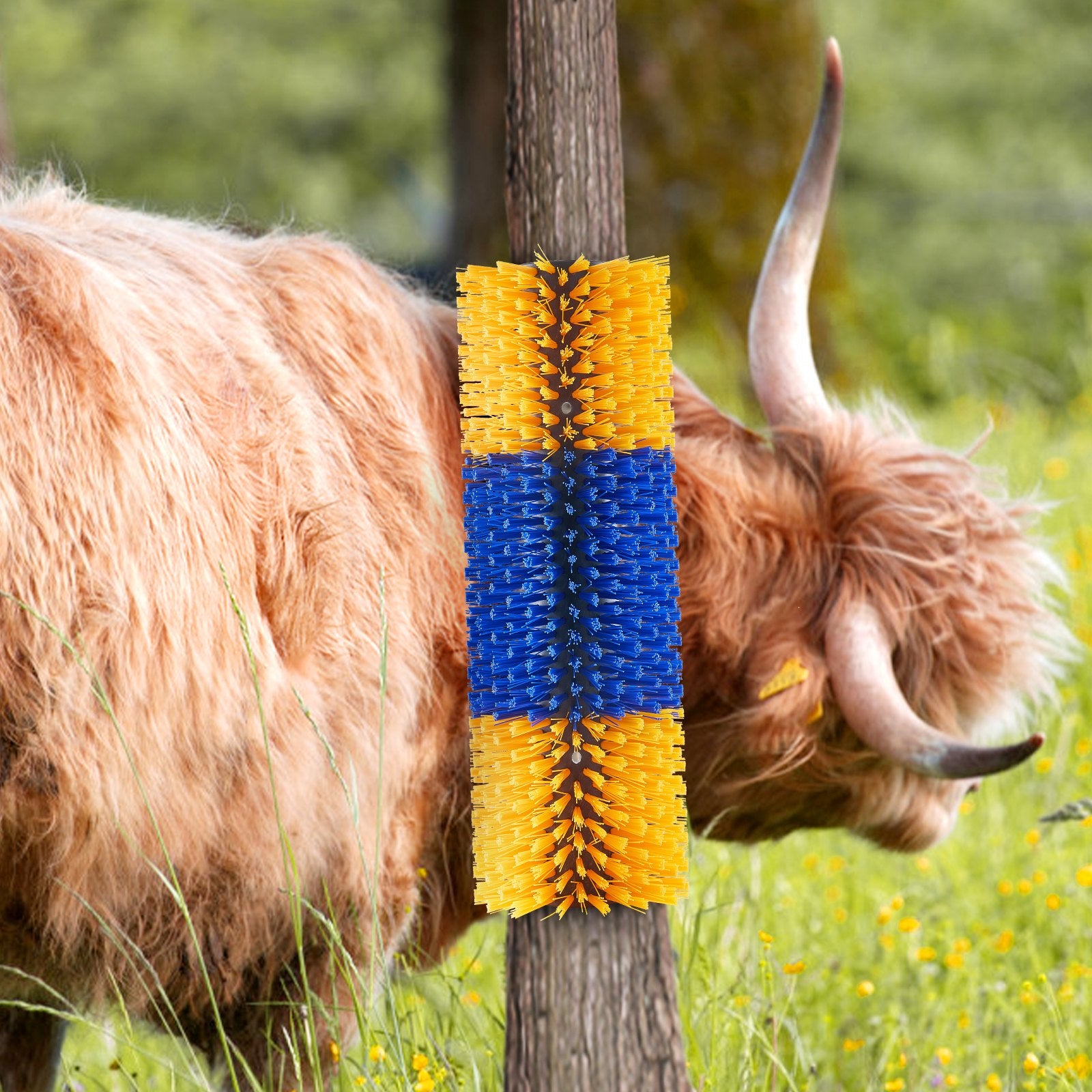 VEVOR Livestock Scratching Brush, Horse Brush with 2 Screws, 20  x 7.5 in Cow Scratcher, for Back Itch Relief & Keep Cleaning, Grooming & Scratching Post Brush for Horse, Pig, Cattle Supplies