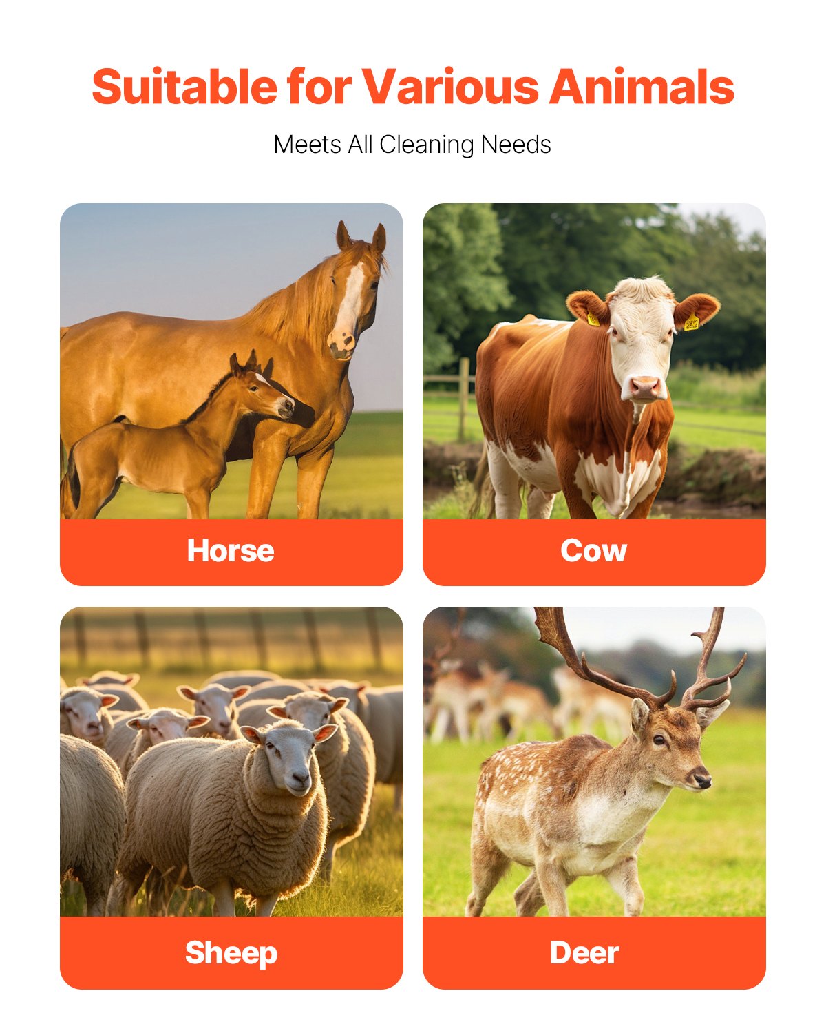 VEVOR Livestock Scratching Brush 2Pcs Itch Relief Horse Scratcher Brush 17.1 in