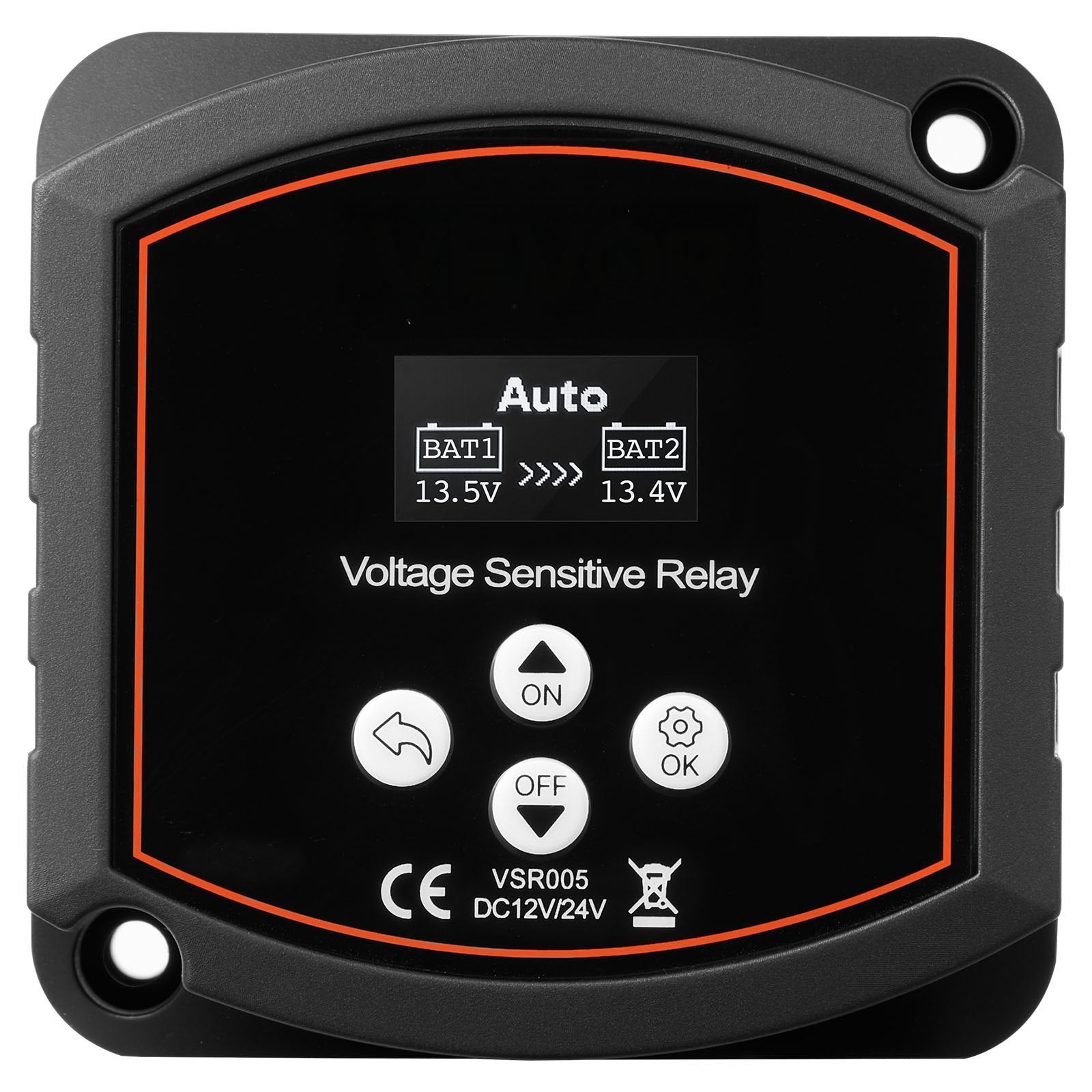 VEVOR Dual Battery Isolator, 12V 300 Amp, Manual and Automatic VSR Voltage Sensitive Relay with LCD Screen, Smart Battery Isolator for Lithium & Lead-Acid Batteries, for Car Truck RV UTV ATV Boat