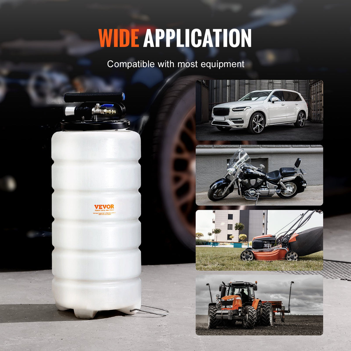 VEVOR Fluid Extractor, 15 Liters Capacity, Pneumatic/Manual Oil Changer Vacuum Fluid Extractor with Dipstick and Liquid Suction Hose, Oil Extractor Change Pump for Automotive Fluids Vacuum Evacuation
