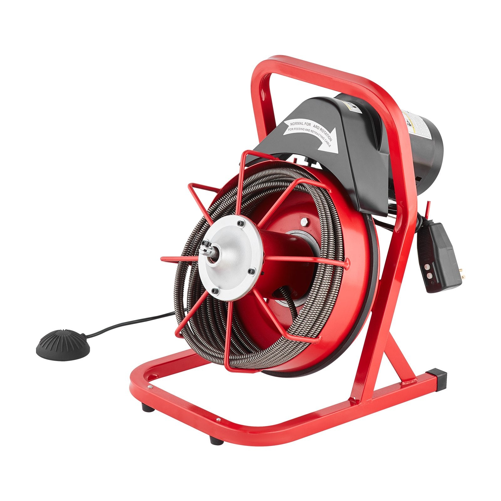 VEVOR Drain Cleaner Machine Drain Auger 50FT x 3/8 Inch Manual Feed & 4 Cutters