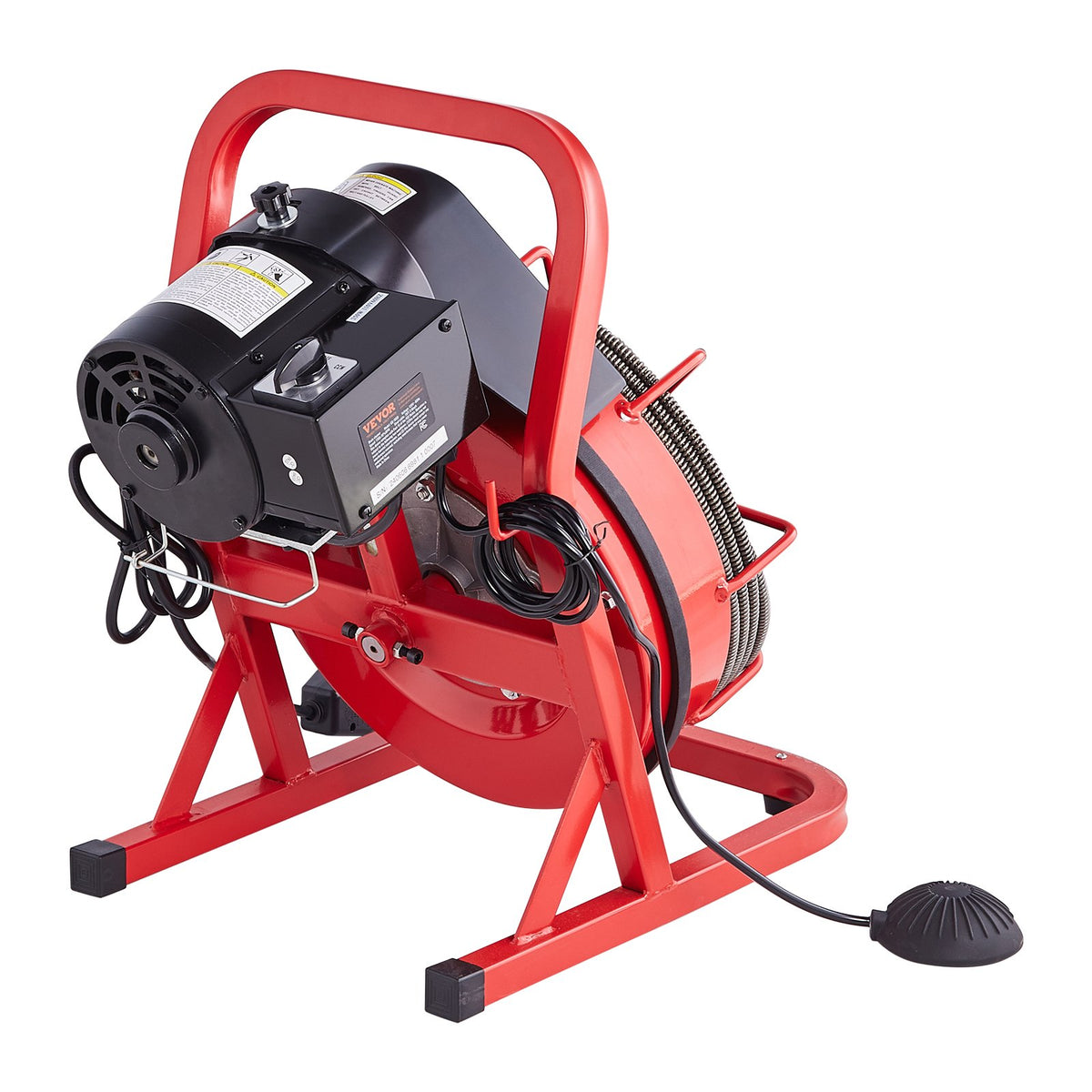 VEVOR Drain Cleaner Machine Drain Auger 75FT x 3/8 Inch Manual Feed &amp; 4 Cutters