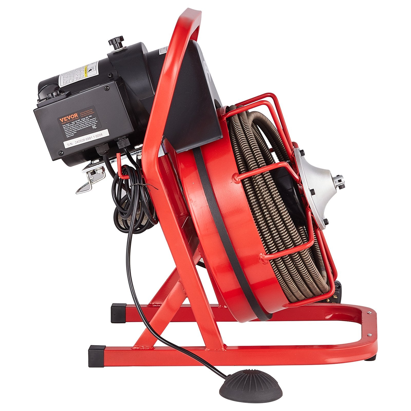 VEVOR Drain Cleaner Machine Drain Auger 50FT x 1/2 Inch Manual Feed & 4 Cutters