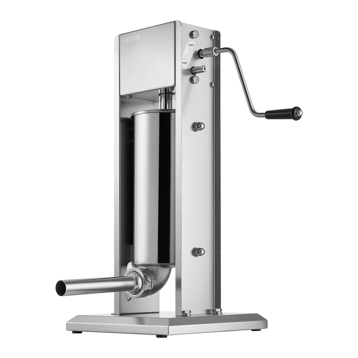 Manual Sausage Stuffer, 11 LBS / 5 L Vertical Meat Stuffer, Dual-Speed Sausage Casing Meat Filling Machine, Stainless Steel Heavy Duty Filler with 5 Stuffing Tubes, for Commercial &amp; Home Use