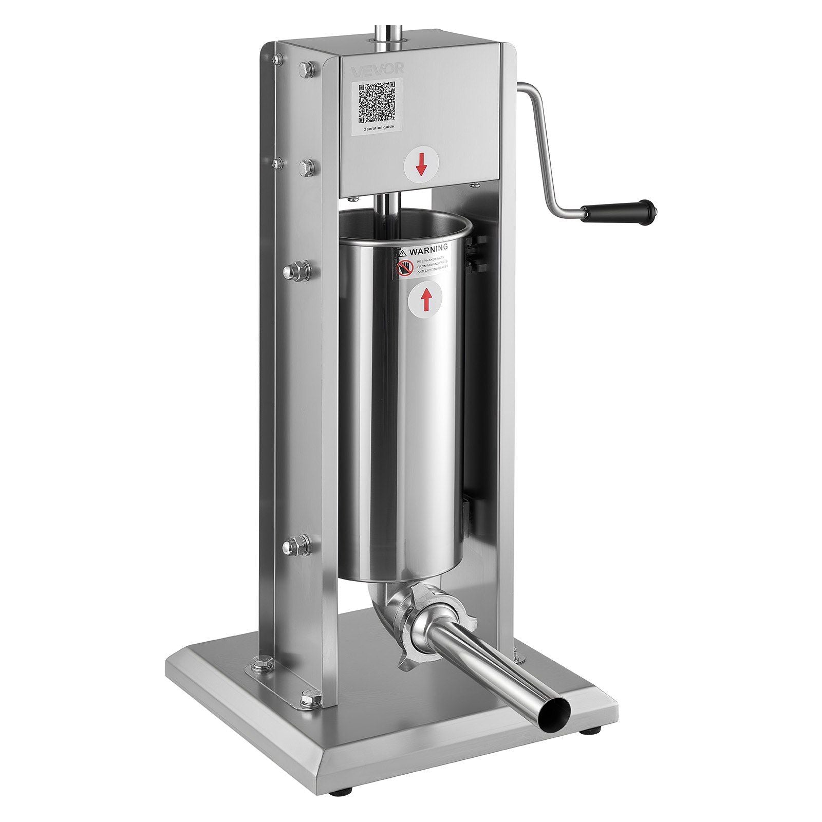 Manual Sausage Stuffer, 11 LBS / 5 L Vertical Meat Stuffer, Dual-Speed Sausage Casing Meat Filling Machine, Stainless Steel Heavy Duty Filler with 5 Stuffing Tubes, for Commercial & Home Use