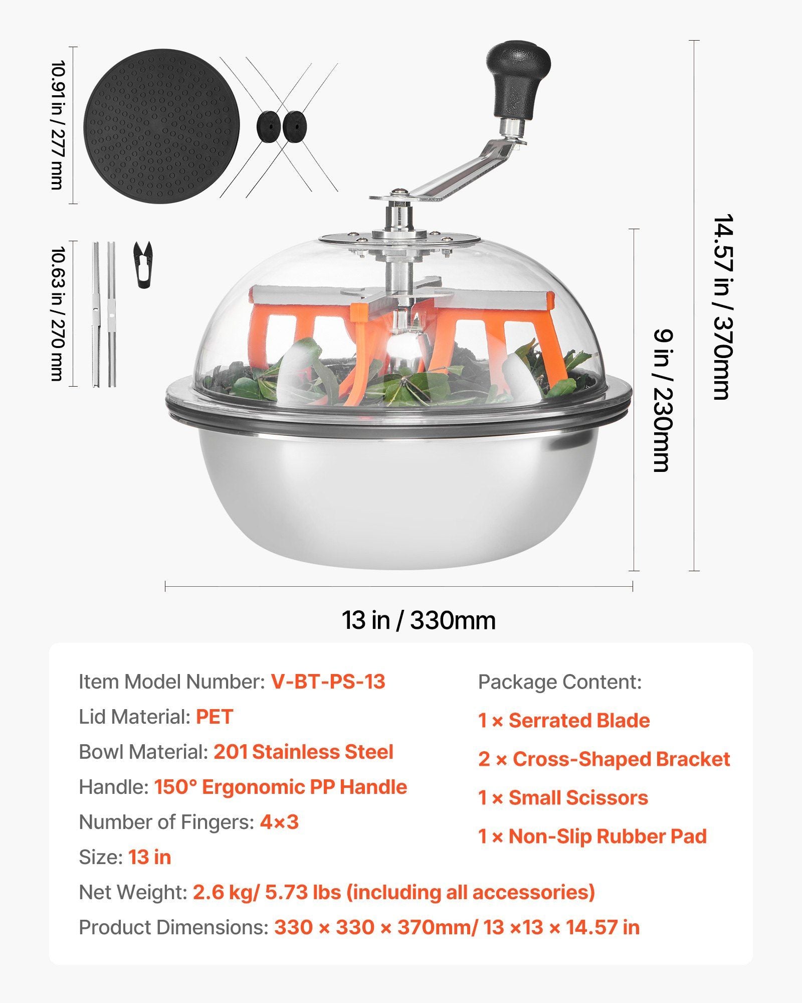 Bud Leaf Bowl Trimmer, 335 mm Manual Bud Trimmer, with Sharp Stainless Steel Blades, Visual Cutting, Wet & Dry Hydroponic Cutting Machine, Twisted Spin Cut for Plants Leaves Buds Flowers