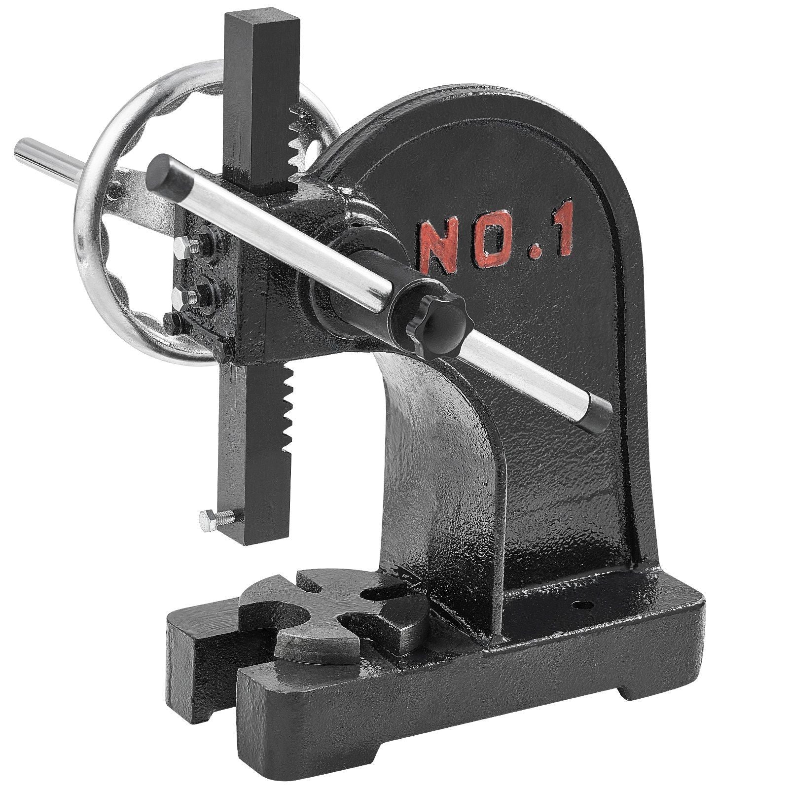 Arbor Press, 1 Ton Manual Arbor Press with Handwheel, 15cm Maximum Height, Cast Iron Heavy-duty Manual Desktop Arbor Press, Precision Hand Press for Stamping, Bending, Stretching, Forming