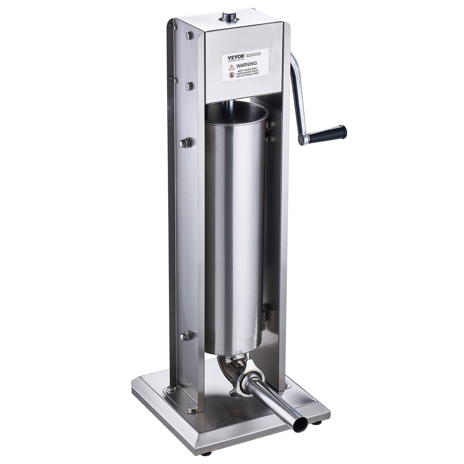 Manual Sausage Stuffer, 7 L / 15 LBS Vertical Sausage Machine, Dual-Speed Meat Stuffer, Made of Food-Grade 304 Stainless Steel, Includes 5 Stuffing Tubes, for Home Kitchen Restaurant Commercial