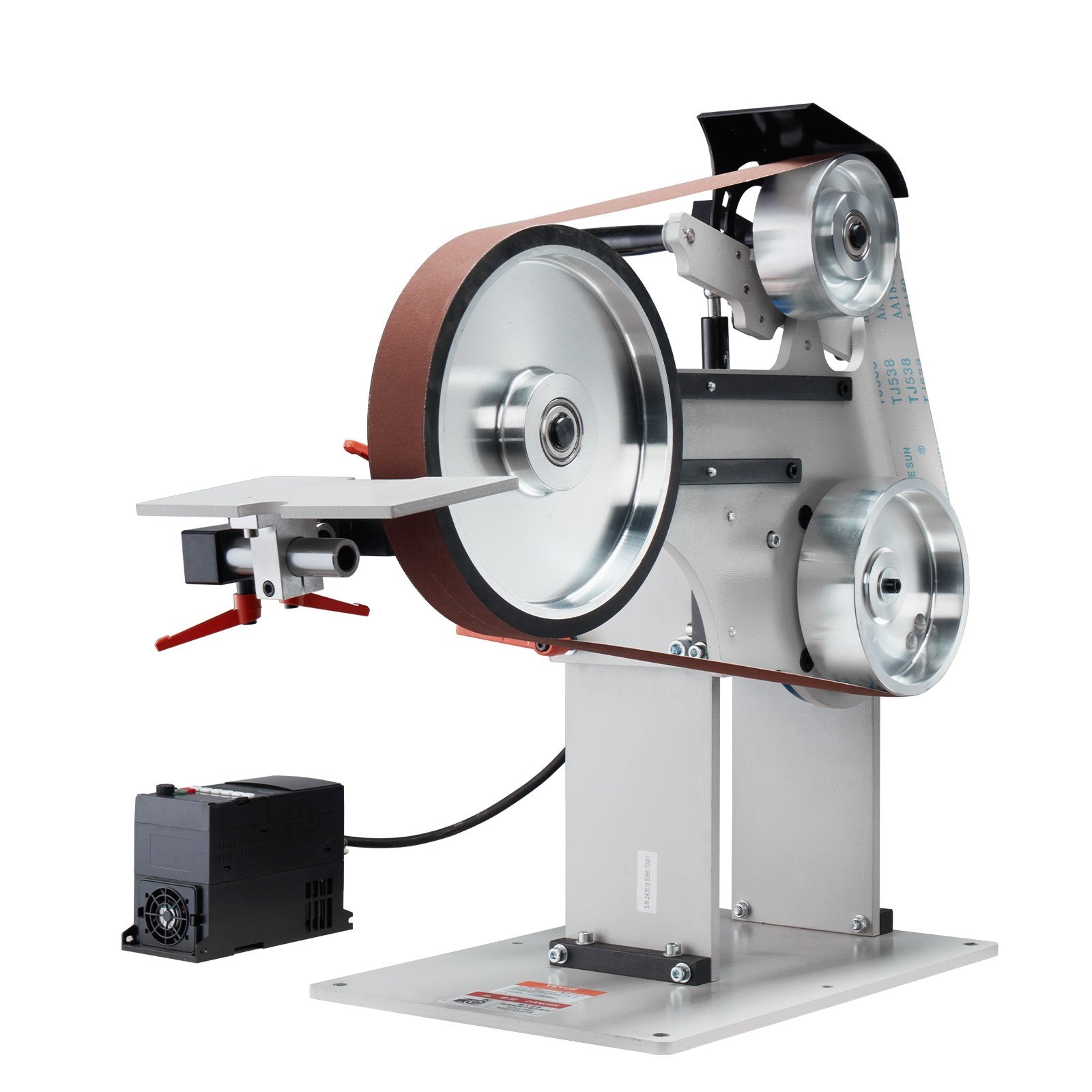 VEVOR Belt Grinder Sander 72 x 2-Inch Belt Polisher with VFD 3 Grinding Moulds
