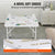 VEVOR Mahjong Table, Square 4 Player Folding Card Table with 4 Cup Holders & 4 Chip Trays, Portable Domino Game Table with 1 Set of Dominoes for Mahjong Poker Puzzles, 90 x 90-inch, White