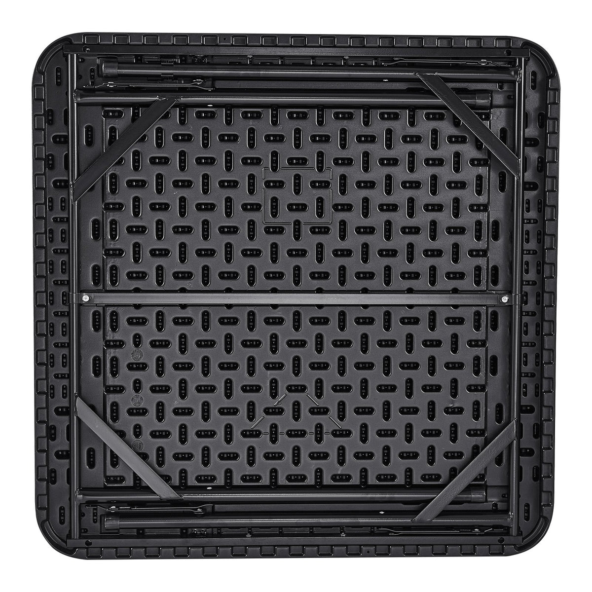 VEVOR Mahjong Table, Square 4 Player Folding Card Table with 4 Cup Holders & 4 Chip Trays, Portable Domino Game Table with 1 Set of Dominoes for Mahjong Poke Puzzles, 90 x 90-inch, Black