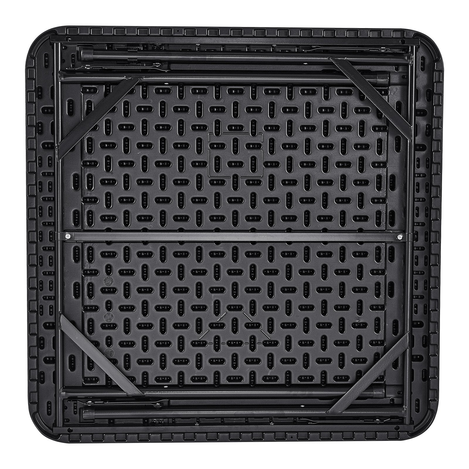 VEVOR Mahjong Table, Square 4 Player Folding Card Table with 4 Cup Holders & 4 Chip Trays, Portable Domino Game Table with 1 Set of Dominoes for Mahjong Poke Puzzles, 90 x 90-inch, Black