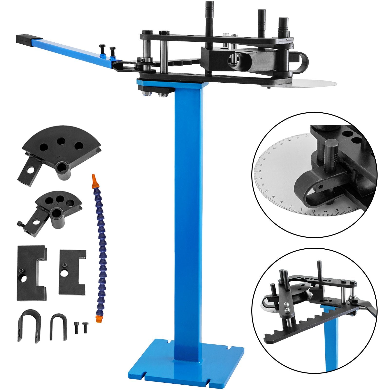 VEVOR Tube Bender Max Bending Degree 240°,Heavy Duty Metal Pipe and Tube Notcher With 3 Dies,Tube Pedestal Bender 0 up to 240 Degree,Metal Working Tools and Equipment