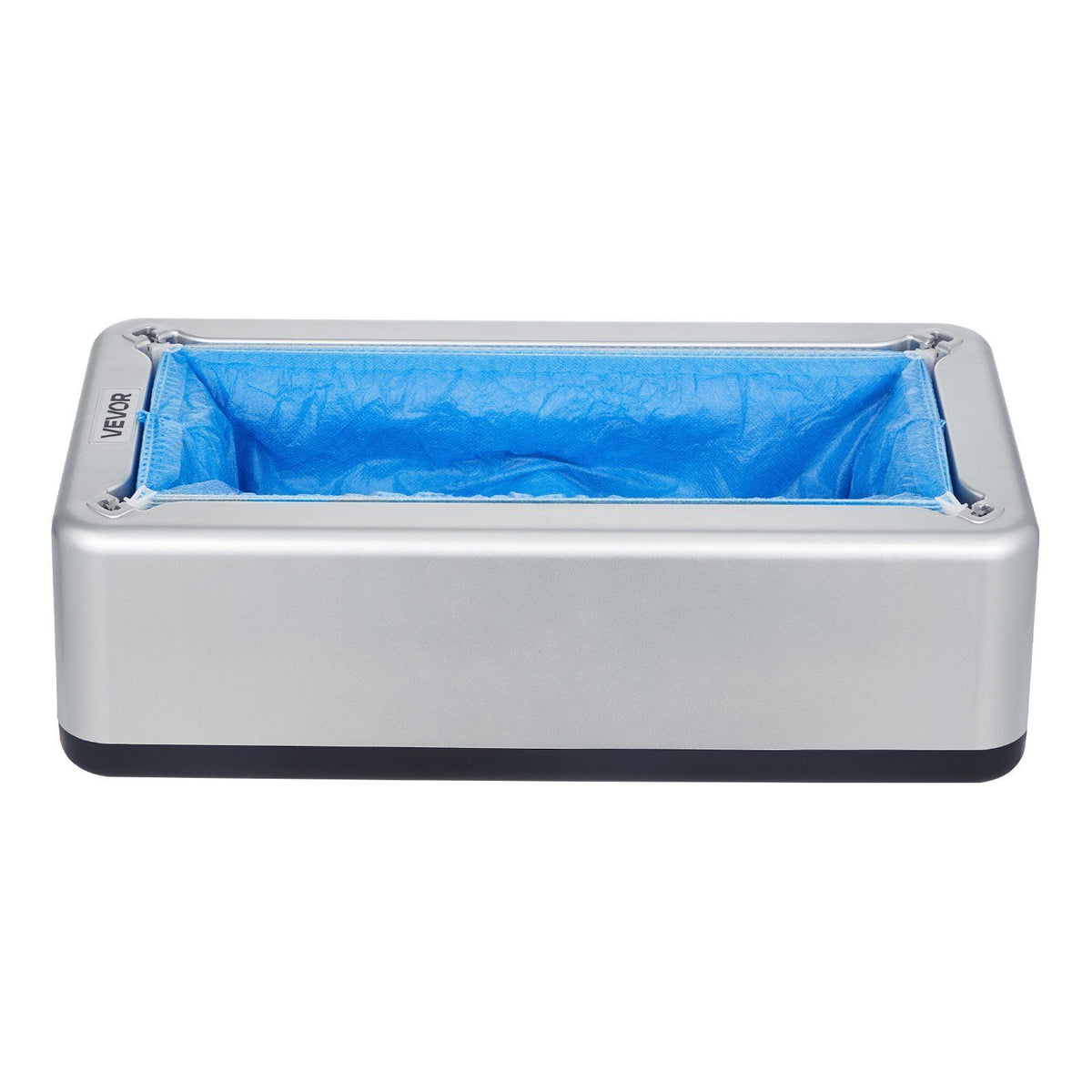 Shoe Cover Dispenser, Automatic Shoe Covers Dispenser with 100 Pcs of Non-Slip Disposable Shoes Covers, Fits Size Up to US 11, for Home, Office, Lab, Factory, Hospital, Indoor Use, Silver