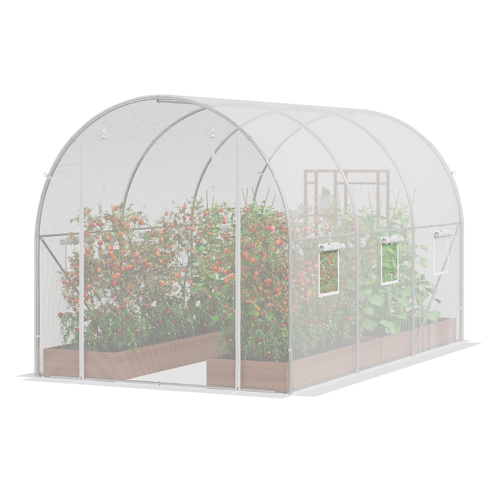 VEVOR Walk-in Tunnel Greenhouse 9.58x6.43x6.23ft Galvanized Frame PE Cover White