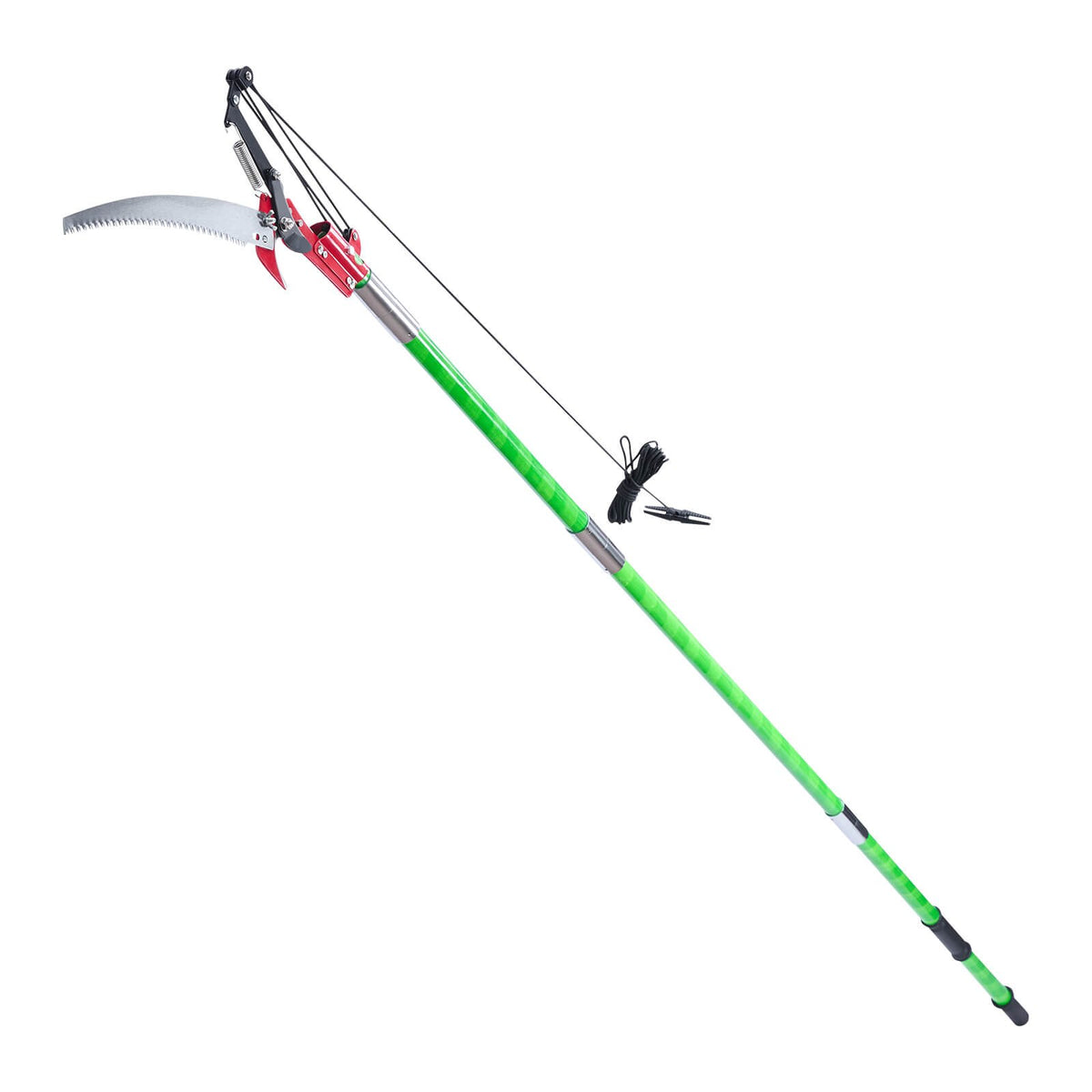 VEVOR Manual Pole Saw, 118-809.3 cm Extendable Pole Tree Pruner with Scissors, Sharp 65Mn Steel Blade, Lightweight Fiberglass Handle Pole, for High Branch Trimming, Pruning Tool for Palms and Shrubs