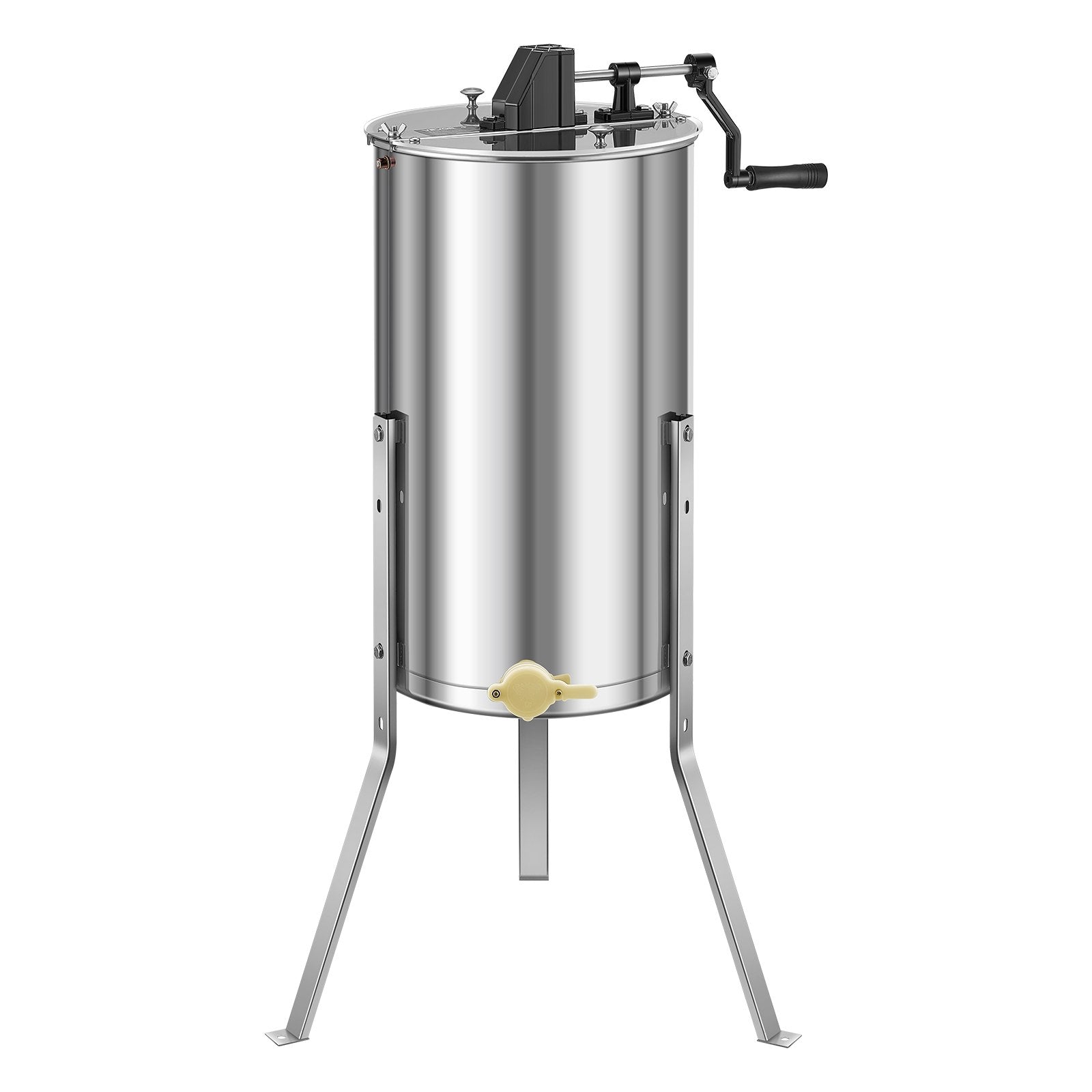 VEVOR Honey Extractor, 2 Frame Manual Honey Spinner with Transparent Lid, Stainless Steel Honeycomb Drum Spinner with Height Adjustable Stand, Honeycomb Extraction Centrifuge Equipment for Beekeeping