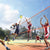 VEVOR 4-Way Volleyball Net, Adjustable Height Badminton Net Set for Backyard Beach Lawn, Outdoor Portable Volleyball Net with Carrying Bag, 4 Square Quick Assemble Game Set For Kids And Adults
