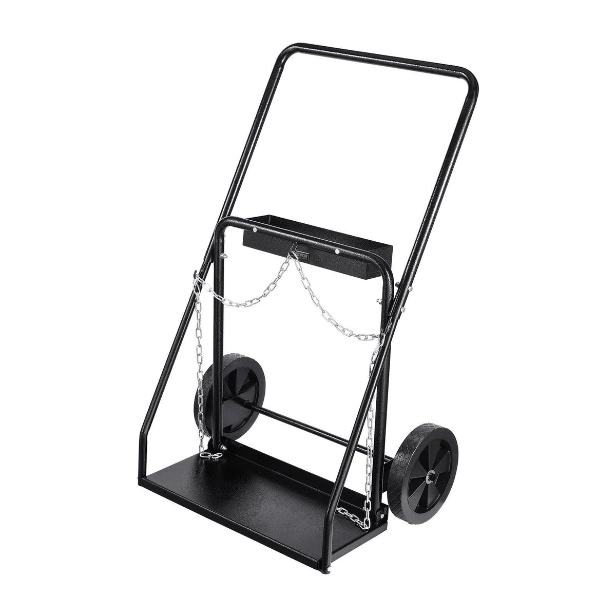 Dual Welding Cylinder Cart, Oxygen Acetylene Tank Cart with 440LBS Static Weight Capacity, 10-Inch Solid Wheels and Tank Storage Safety Chains, Suitable for Double 12.5-Inch Dia. Gas Cylinders