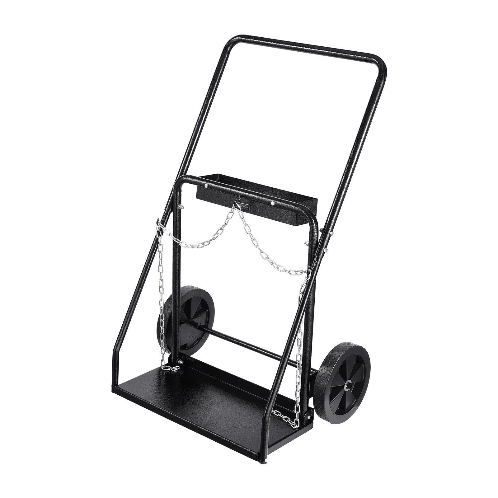 Dual Welding Cylinder Cart, Oxygen Acetylene Tank Cart with 440LBS Static Weight Capacity, 10-Inch Solid Wheels and Tank Storage Safety Chains, Suitable for Double 12.5-Inch Dia. Gas Cylinders