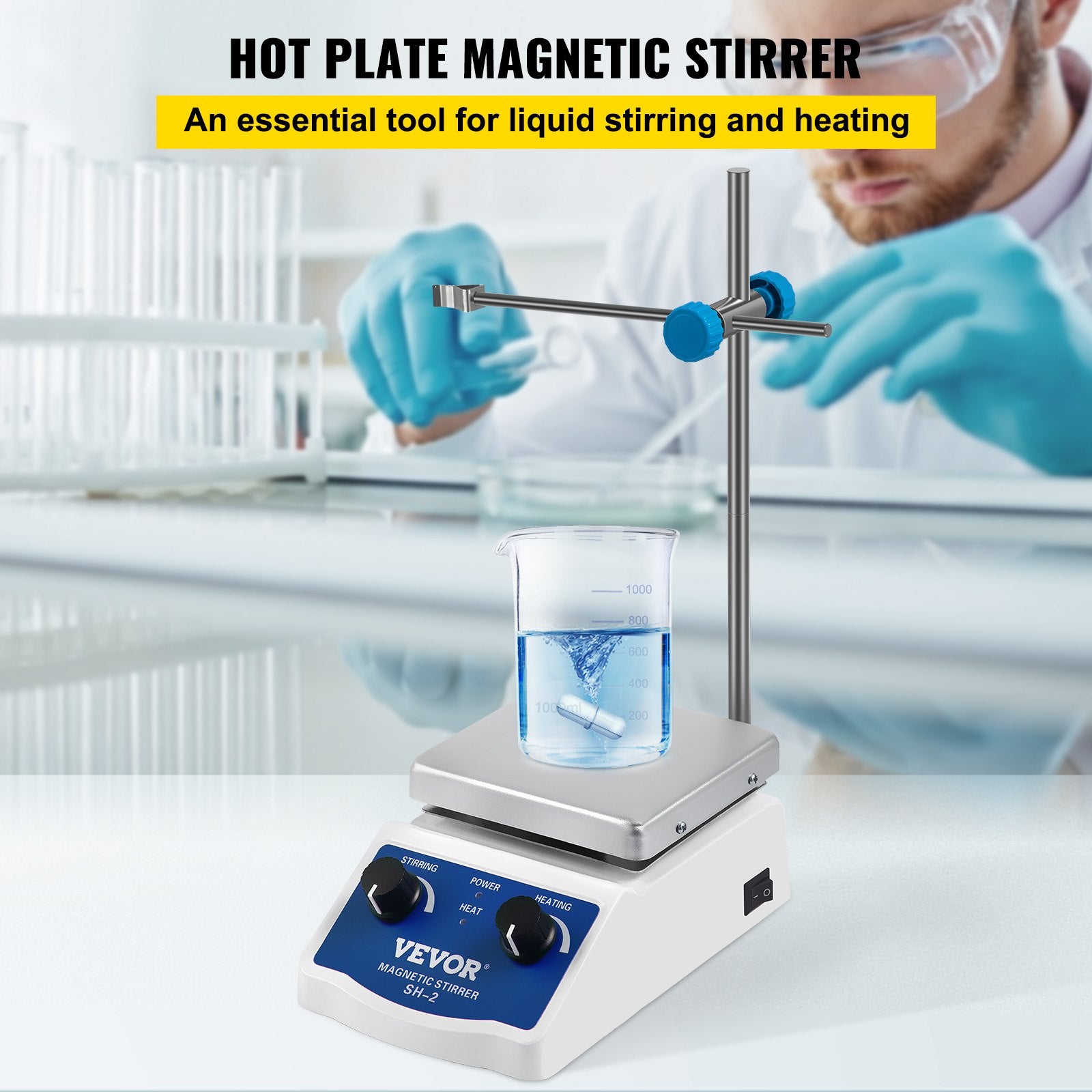 VEVOR Magnetic Stirrer Magnetic Stirrer Plate Magnetic Plate Aluminum Panel Magnetic Stirrer Hot Plate Magnetic Plate with 1 inch Stirr Bar Magnetic Stirrer Mixer (12*12)