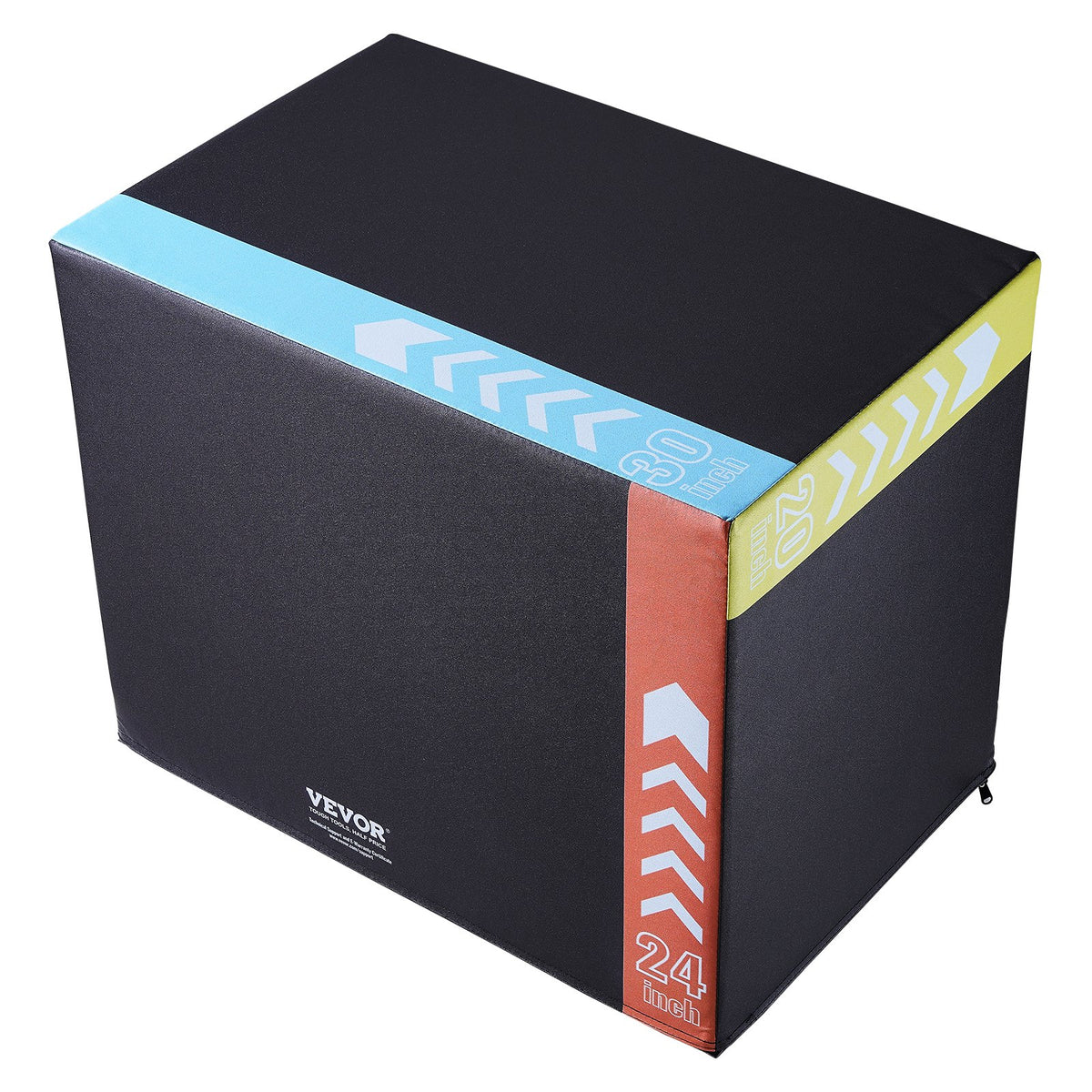VEVOR 3 in 1 Plyometric Jump Box, 30/24/20 Inch Foam Plyo Box, Platform &amp; Jumping Agility Box, Anti-Slip Fitness Exercise Step Up Box for Home Gym Training, Conditioning Strength Training, Black