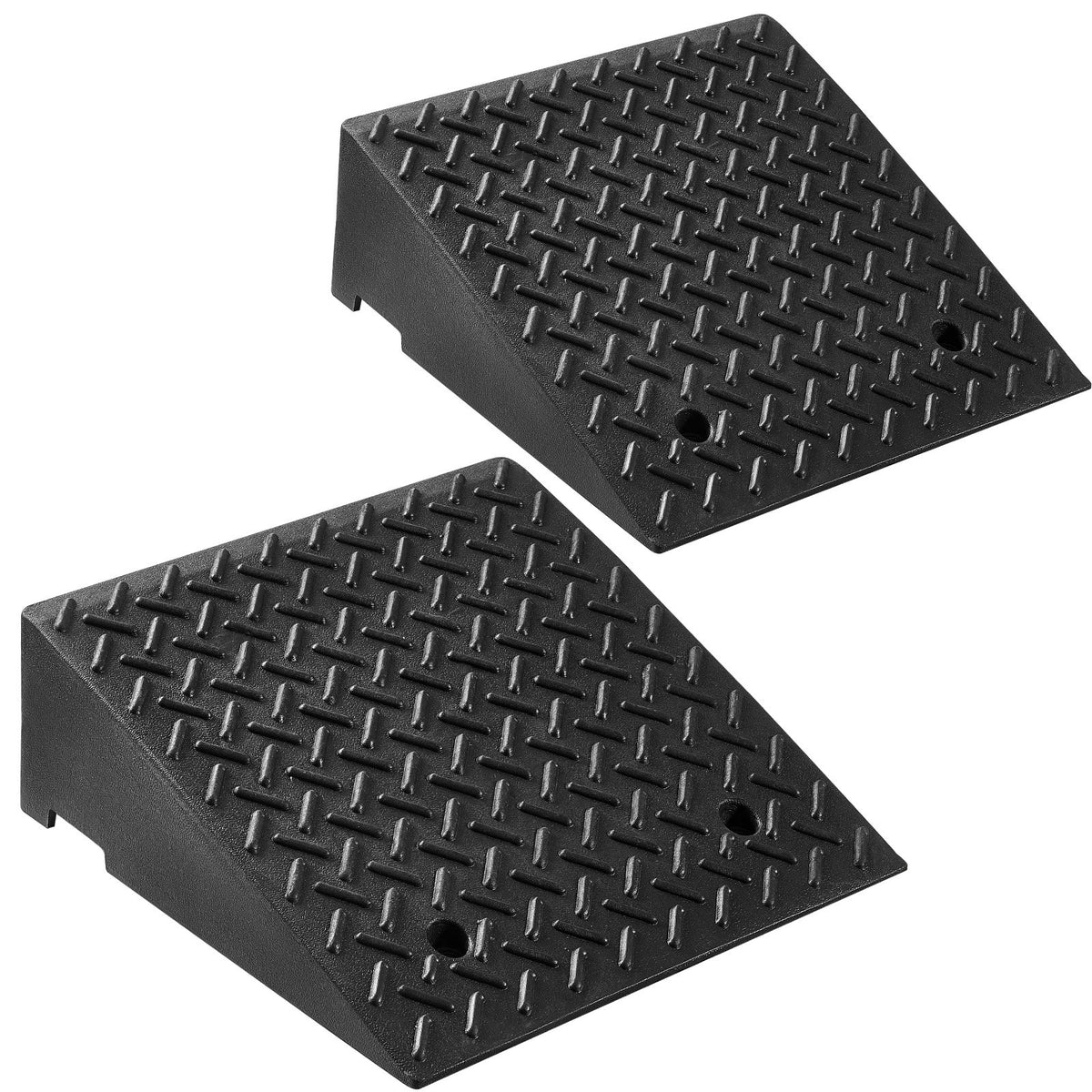 VEVOR Driveway Curb Ramp, 3.175 Tons Load Capacity, 17.8 cm Rise Height Heavy Duty Curbside Bridge Ramp with Drainage Tank for Wheelchairs, Strollers, Motorcycles, Cars, Lawn Mowers &amp; Trailers, 2 Pack