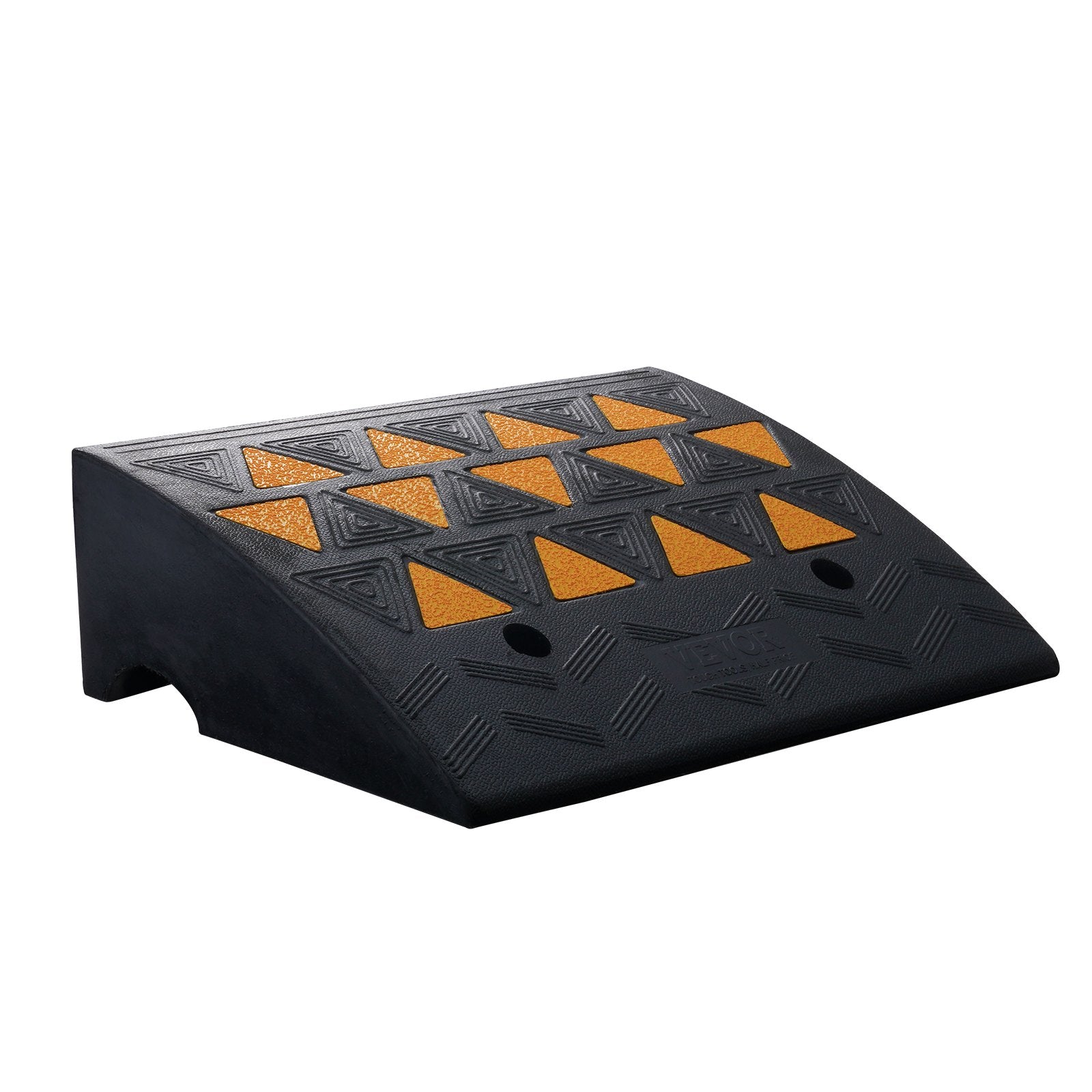 VEVOR Rubber Curb Ramp 15.2 cm Rise Height Sidewalk Curb Ramp, 37 cm Width 49.1 cm Length Driveway Ramp for Curb, 15T Heavy Duty Rubber Ramp for Forklifts, Trucks, Buses, Cars, Wheelchairs, Bikes