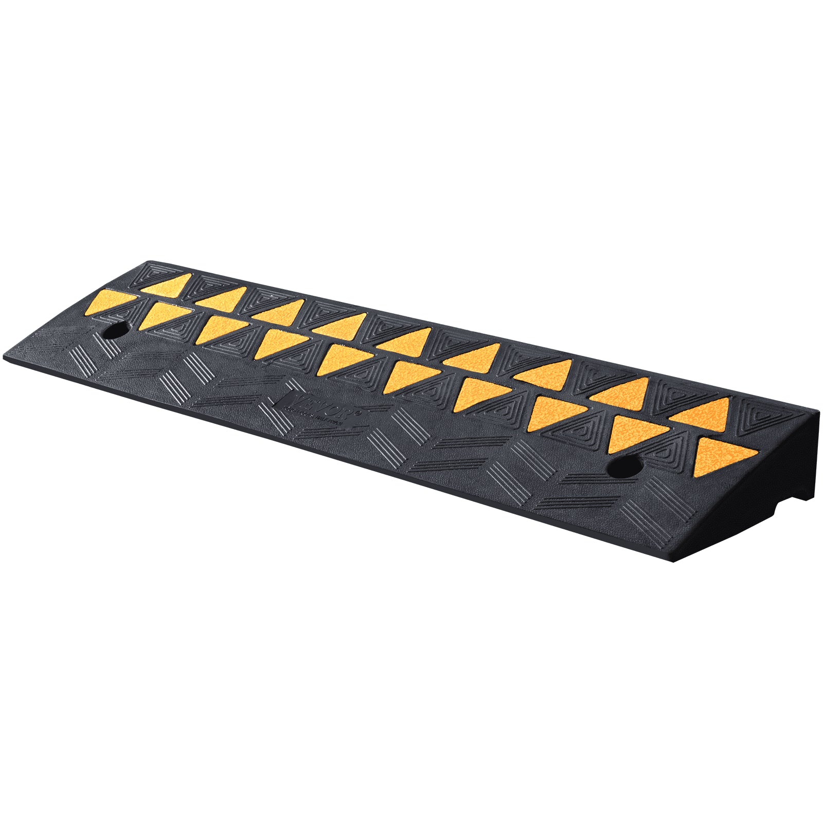 VEVOR Rubber Curb Ramp 9.4 cm Rise Height Sidewalk Curb Ramp, 25 cm Width 100 cm Length Driveway Ramp for Curb, 15T Heavy Duty Rubber Ramp for Forklifts, Trucks, Buses, Cars, Wheelchairs, Bikes