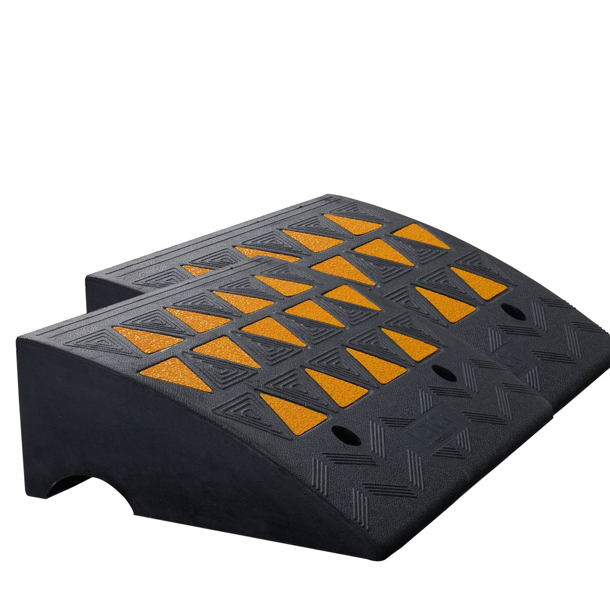 VEVOR Rubber Curb Ramp 2 Pack, 15.2 cm Rise Height Heavy-Duty 15 tons Load Capacity Threshold Ramps, Driveway Ramps with Stable Grid Structure for Cars, Wheelchairs, Bikes, Motorcycles
