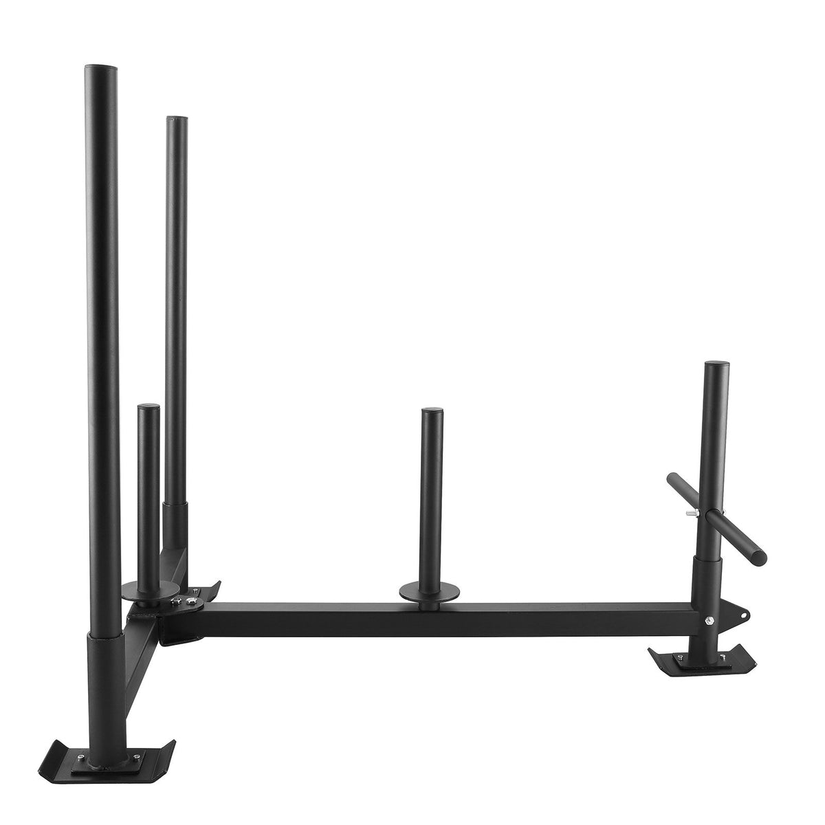 VEVOR Weight Training Sled, Pull Push Power Sled with Handle, Fitness Strength Resistance Training, Steel Workout Equipment for Athletic Exercise &amp; Speed Improvement, Fit for 5 cm Weight Plate, Black