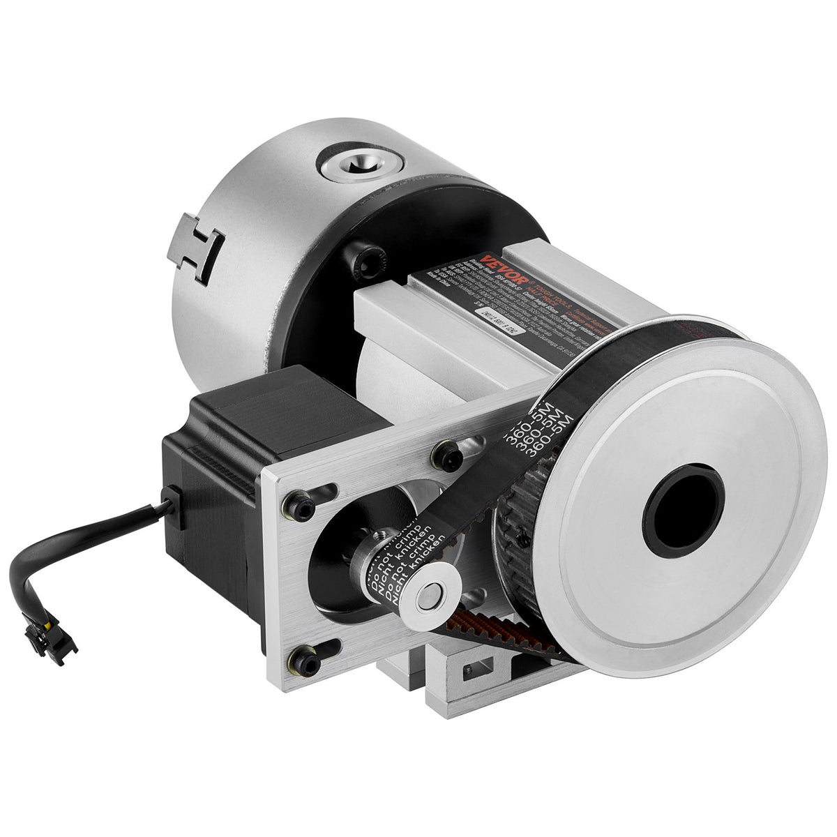 VEVOR Dividing Head, K11-100mm 3-Jaw Chuck, CNC Router Milling Machine Rotational Axis 4th Axis A Axis Indexing Head, 65 mm Center Height MT2 Tailstock 6:1 Gear Ratio, Universal for Engraving